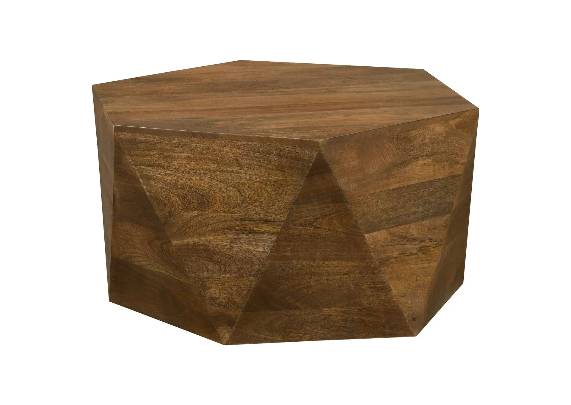 Zalika Hexagonal Solid Mango Wood Coffee Table Natural