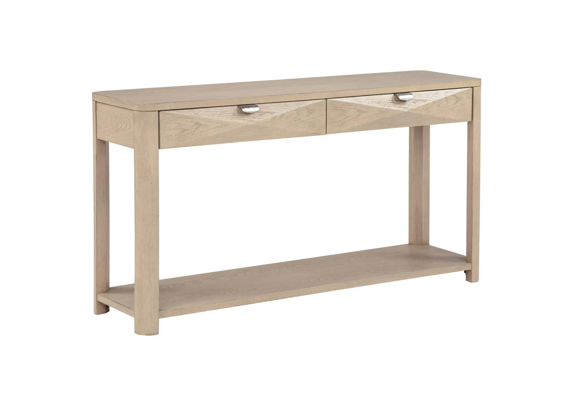 Marcelo Sofa Console Table with 2 Drawers and Shelf Light Elm