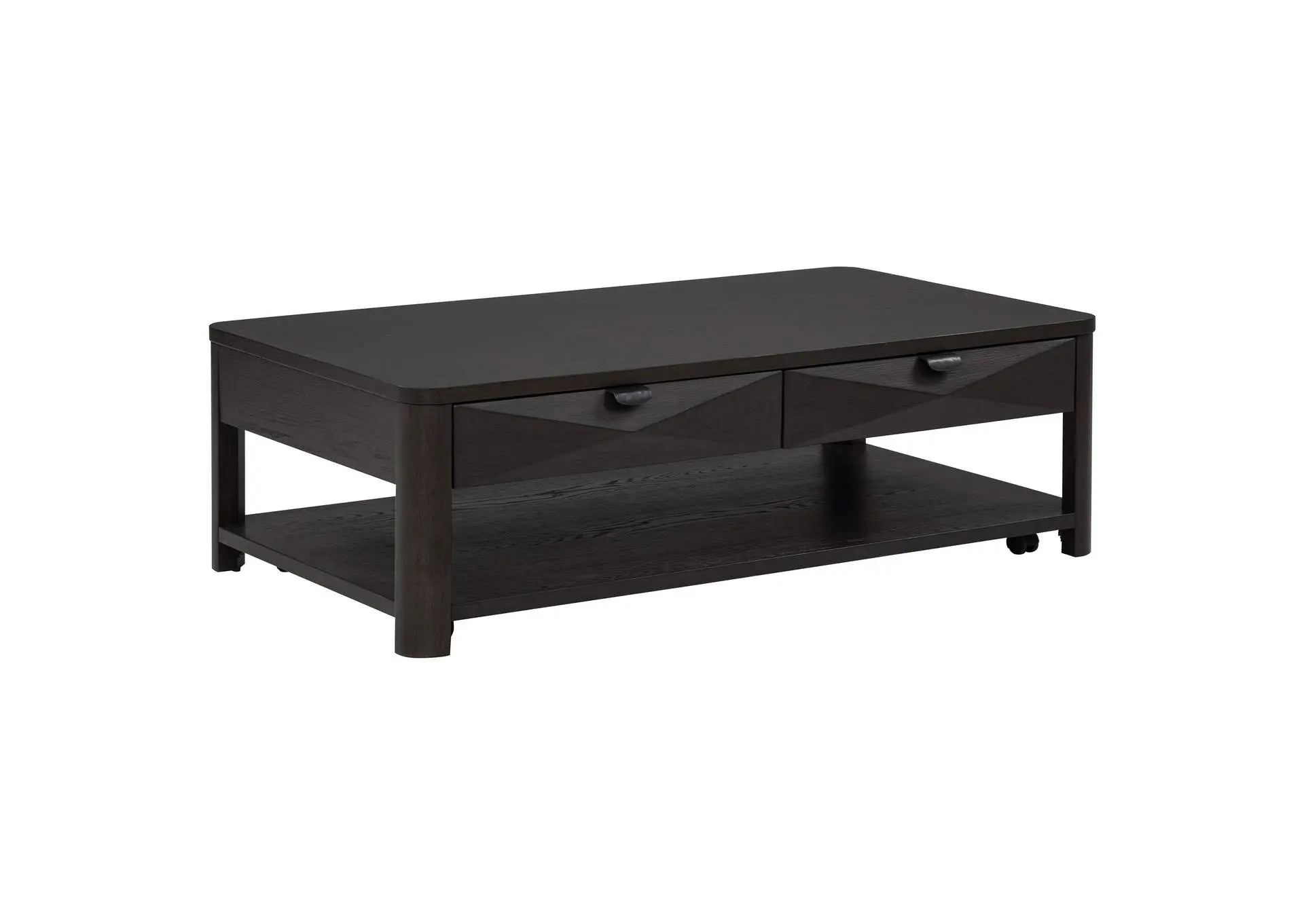 Marcelo Wood Coffee Table with 2 Drawers and Shelf Coffee