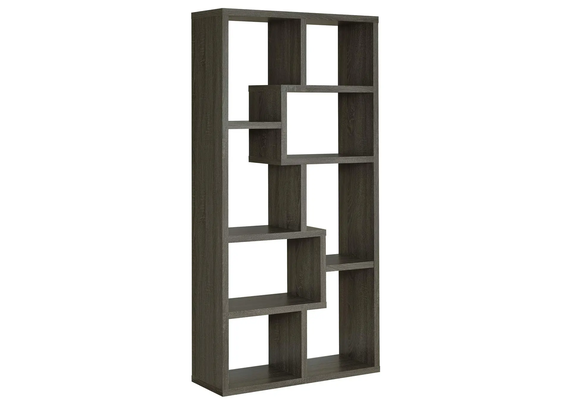 Theo 71-inch 6-shelf Bookshelf Weathered Grey