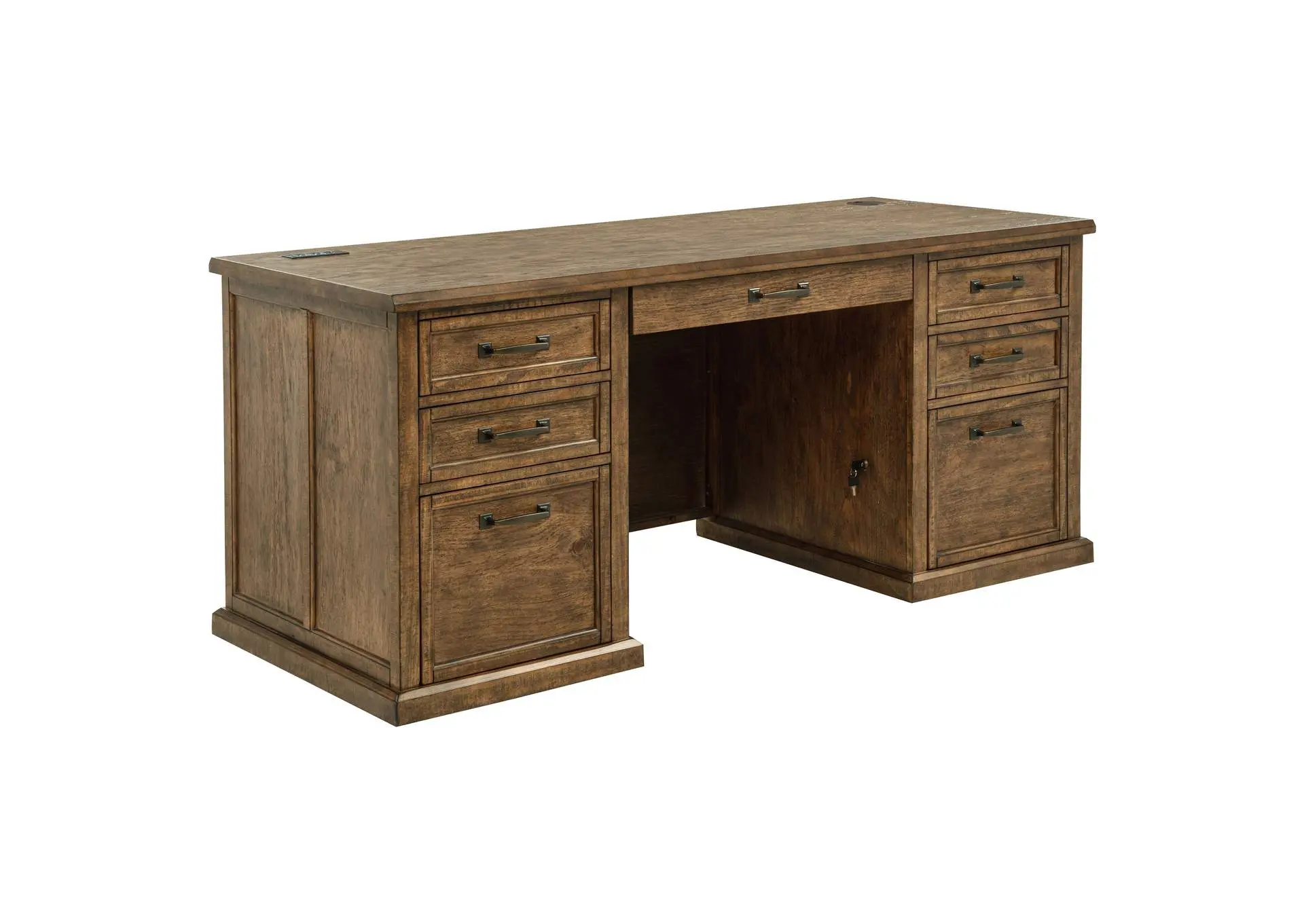 Altidore 68-inch 7-drawer Executive Home Office Desk Distressed Brown