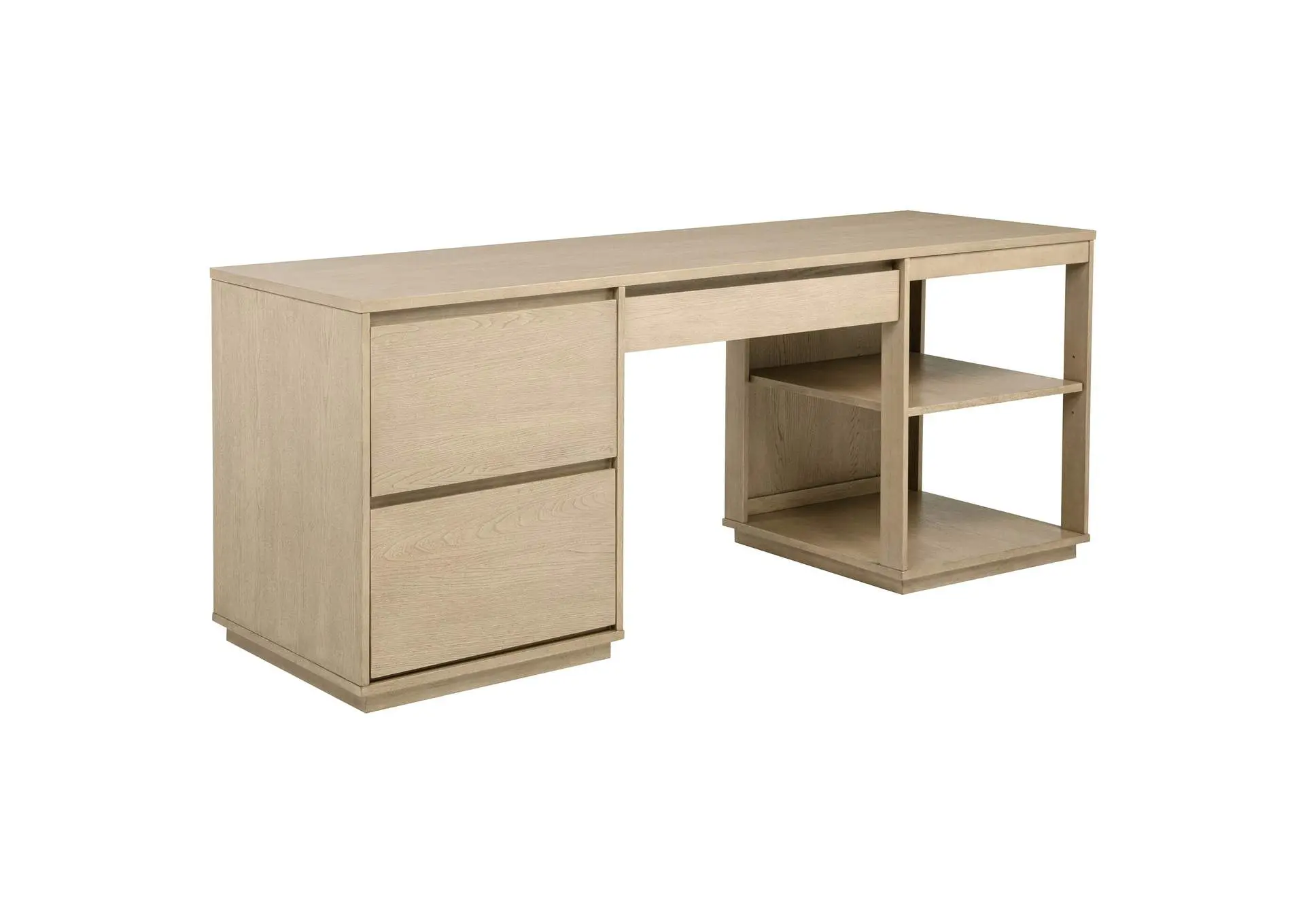 Harkes 75-inch 3-drawer Computer Desk with Adjustable Shelf Light Elm