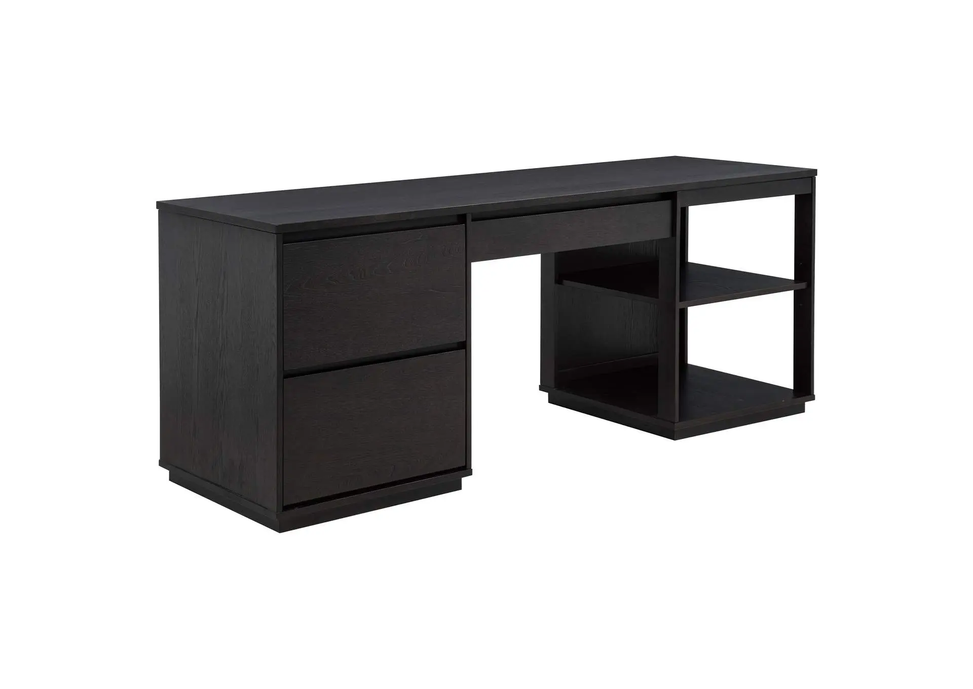 Harkes 75-inch 3-drawer Computer Desk with Adjustable Shelf Coffee Bean