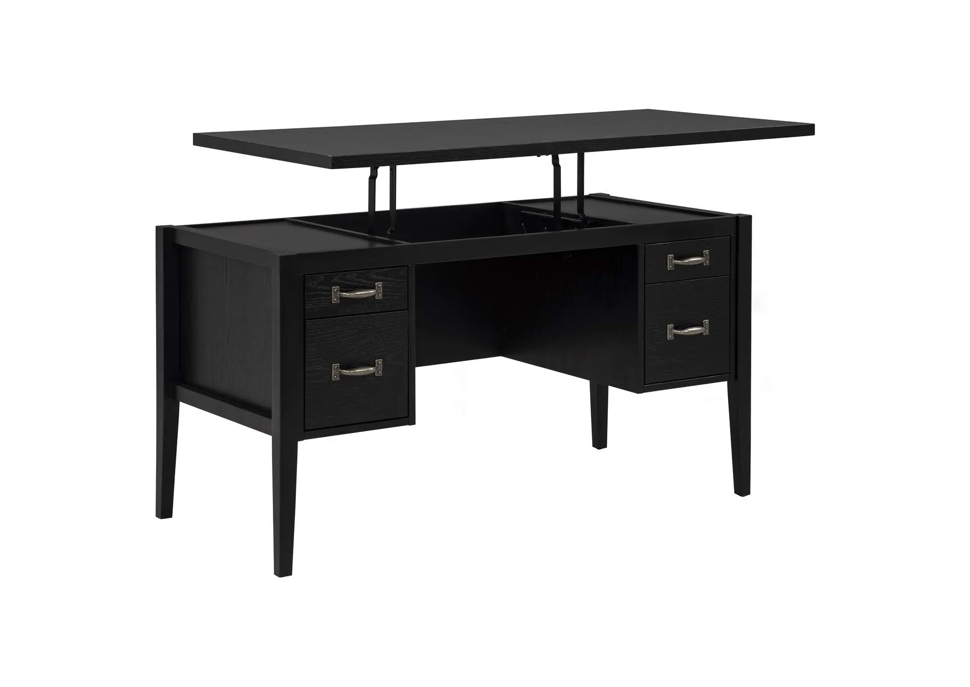 Graham 4-Drawer Lift-Top Computer Desk Black