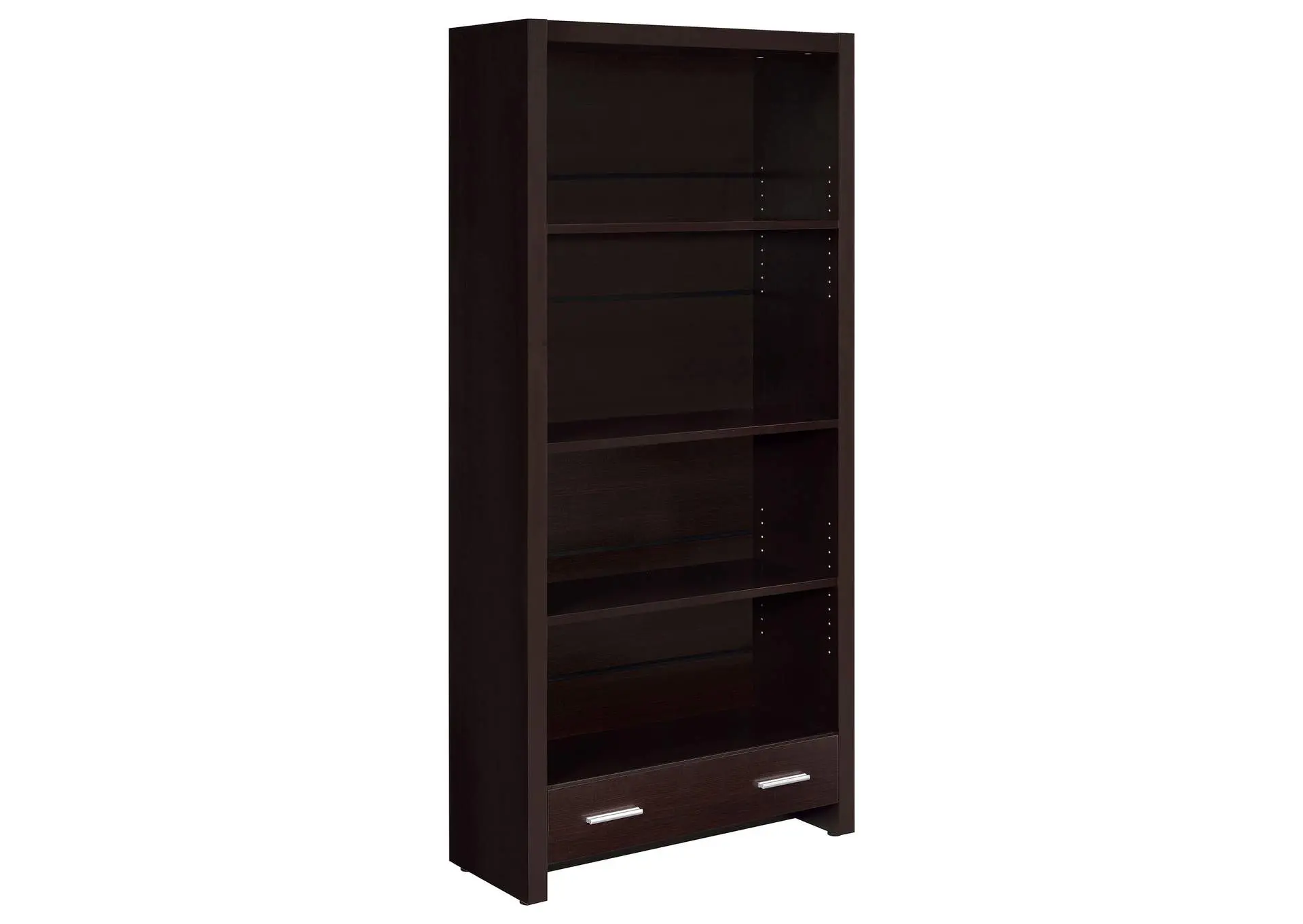 Skylar 71-inch 5-shelf Bookcase with Drawer Cappuccino