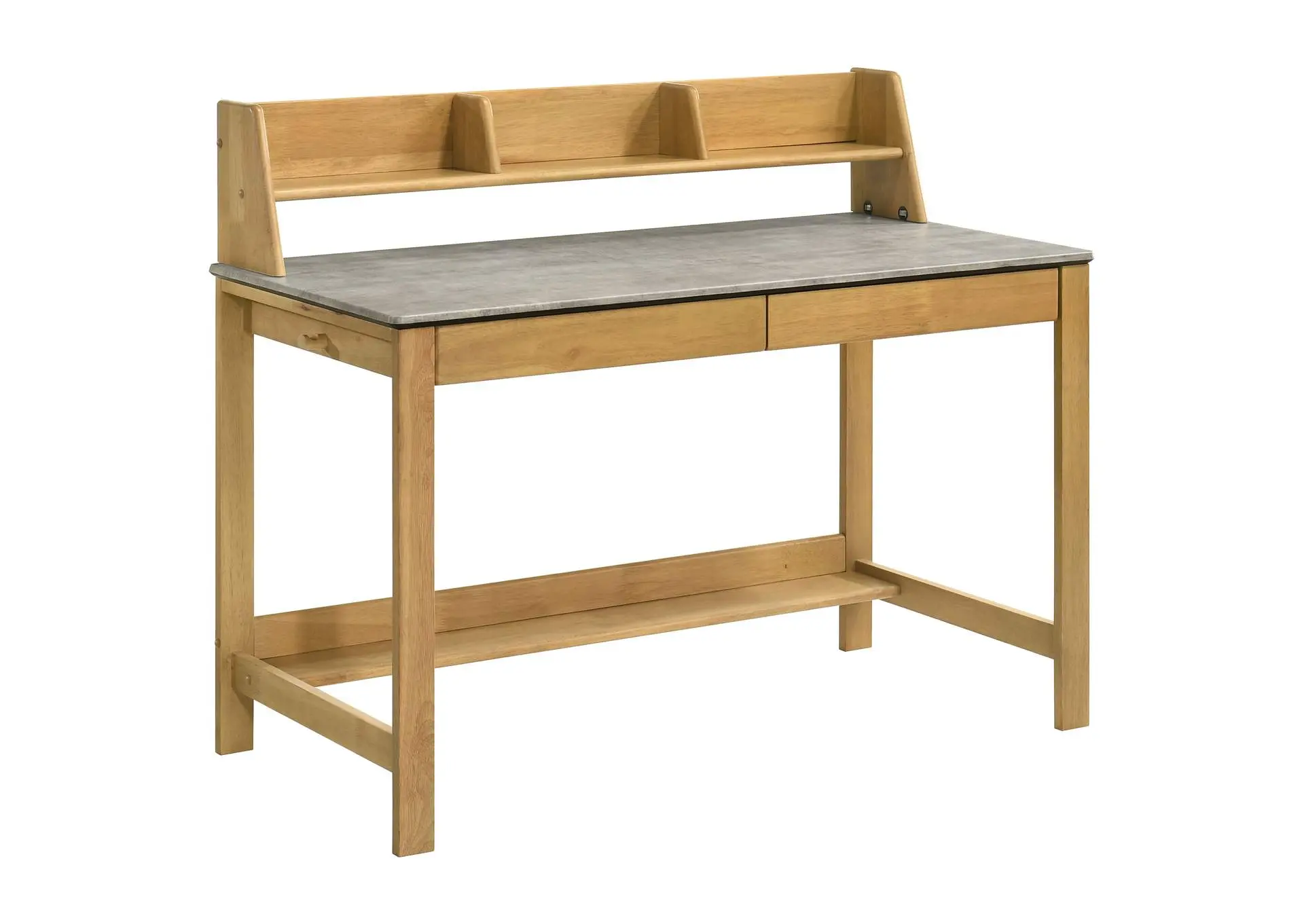Besler 47-inch SmartTop Writing Desk with Shelf Cement and Natural