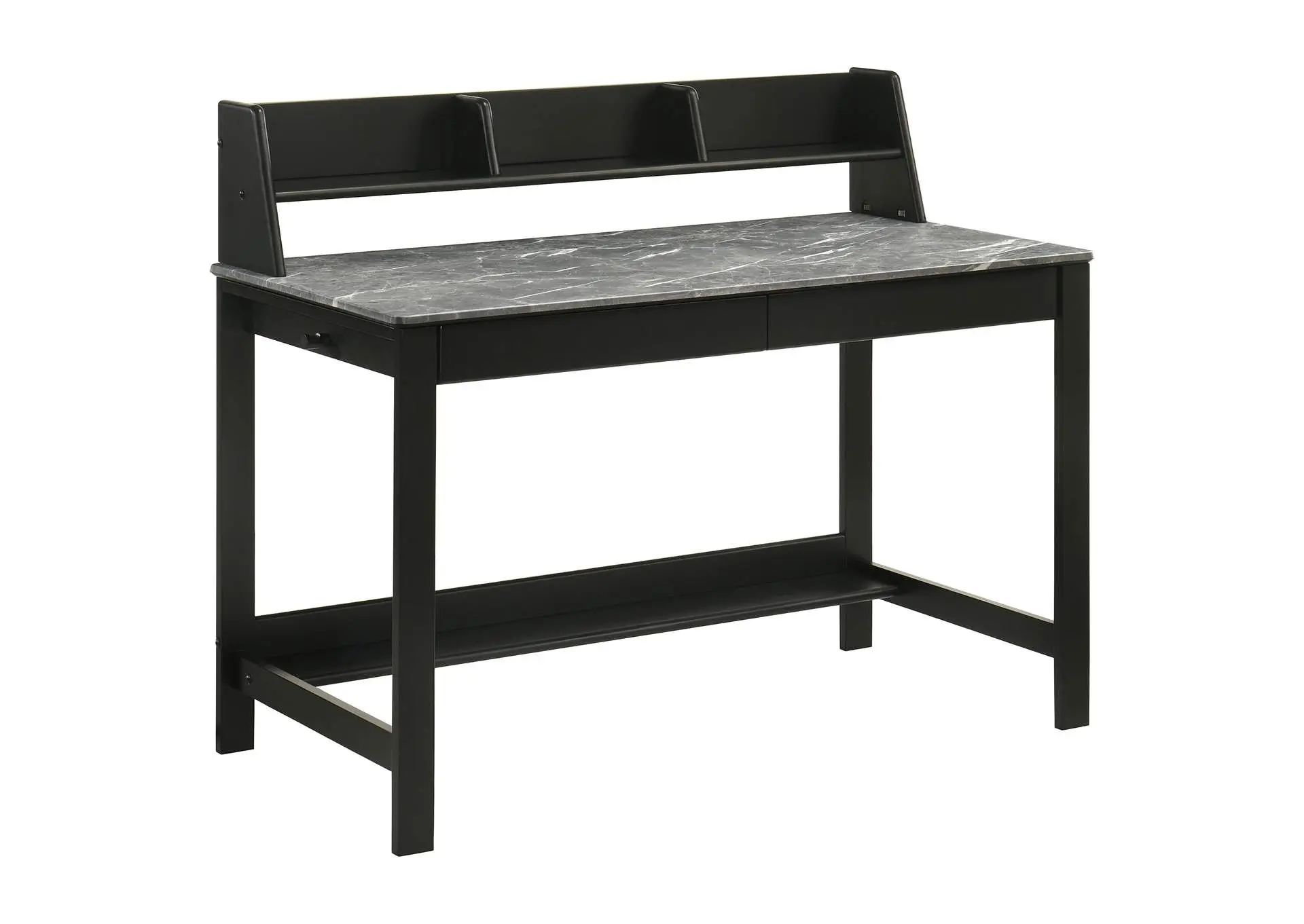 Besler 47-inch SmartTop Writing Desk with Shelf Grey Stone and Black