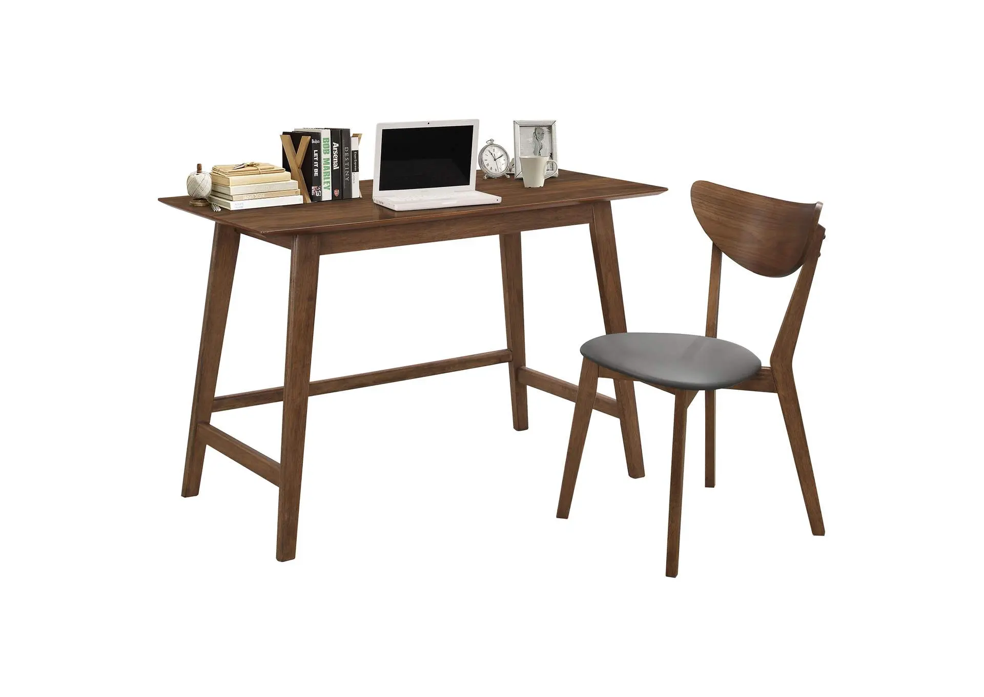 Karri 2-piece Home Office Computer Desk and Chair Set Walnut