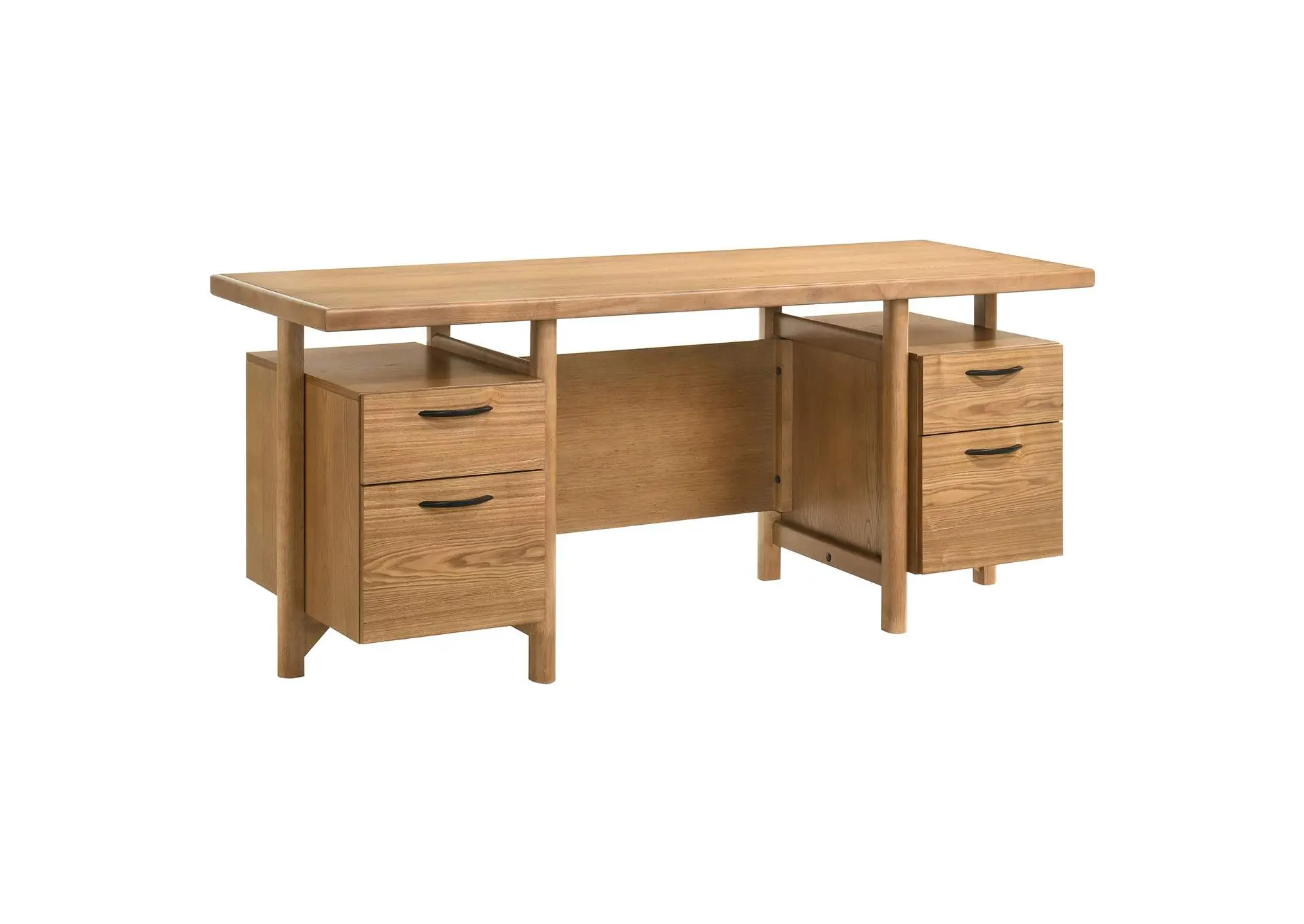 Roldan 69-inch 4-drawer Computer Desk with File Drawer Light Ash