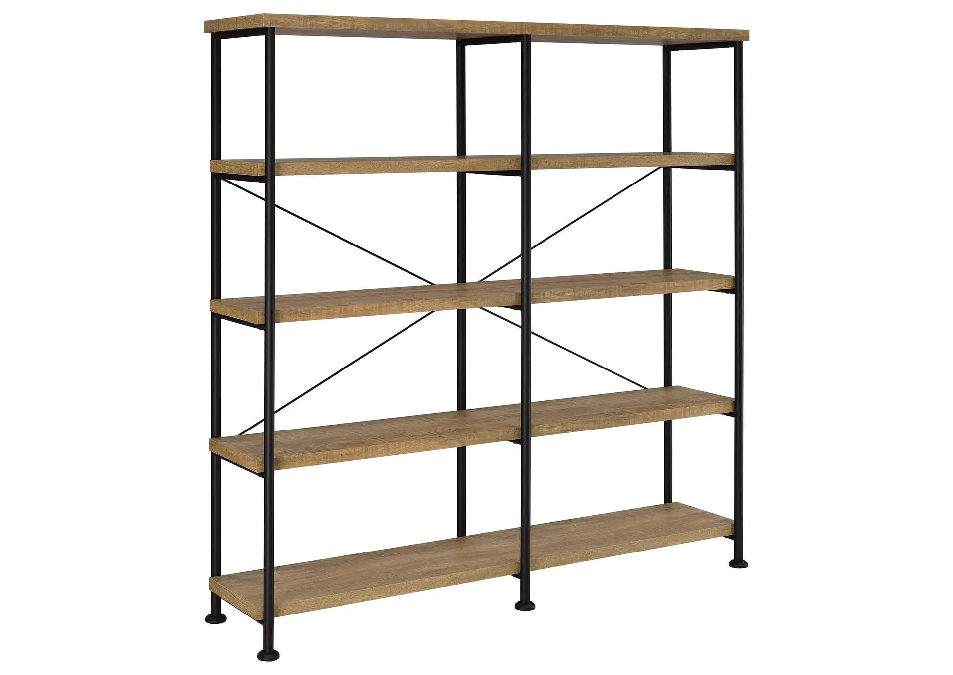Analiese 63-inch 4-shelf Double Bookshelf Mango