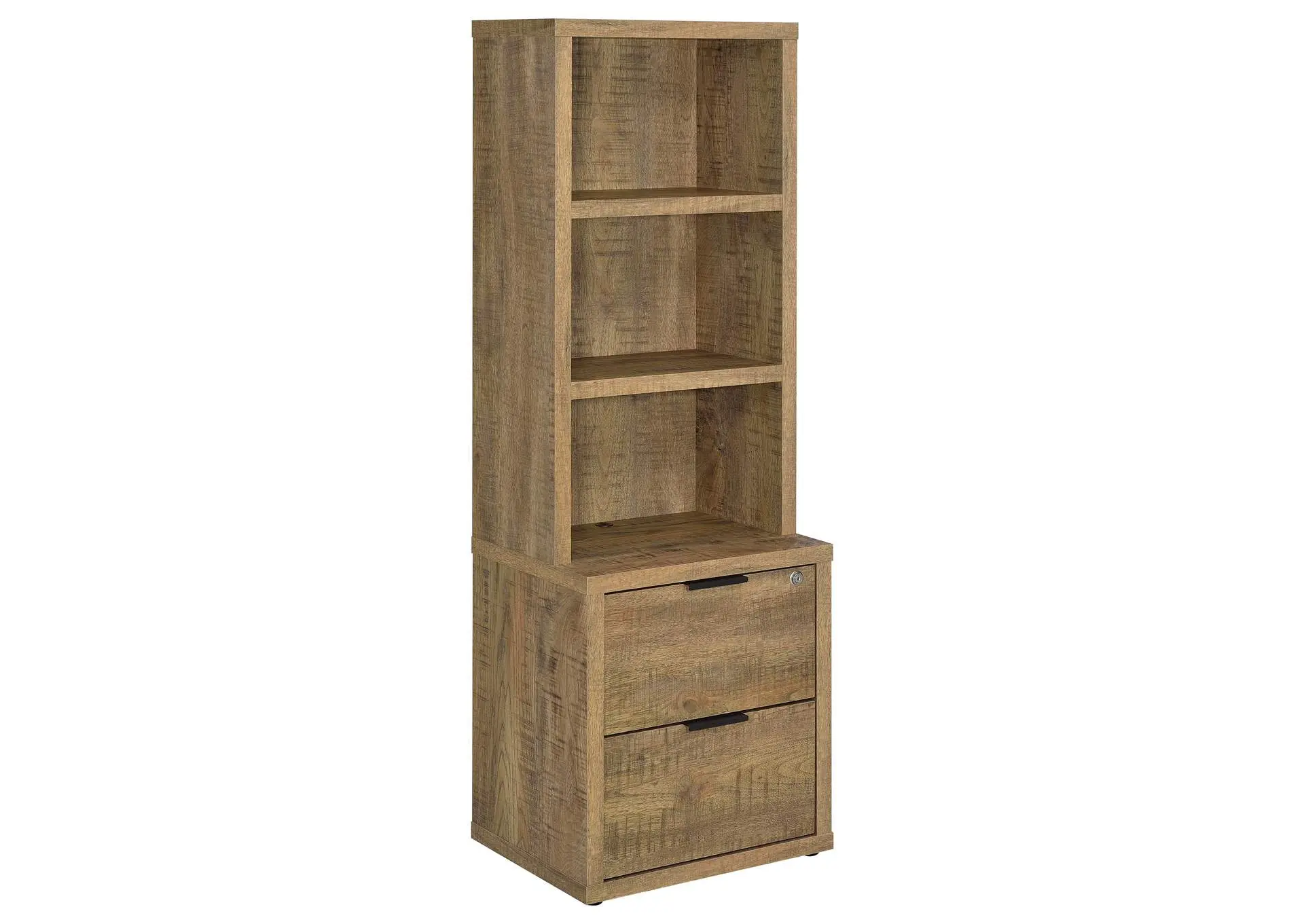 Westpark 3-shelf Bookcase USB and Lockable Drawer Mango
