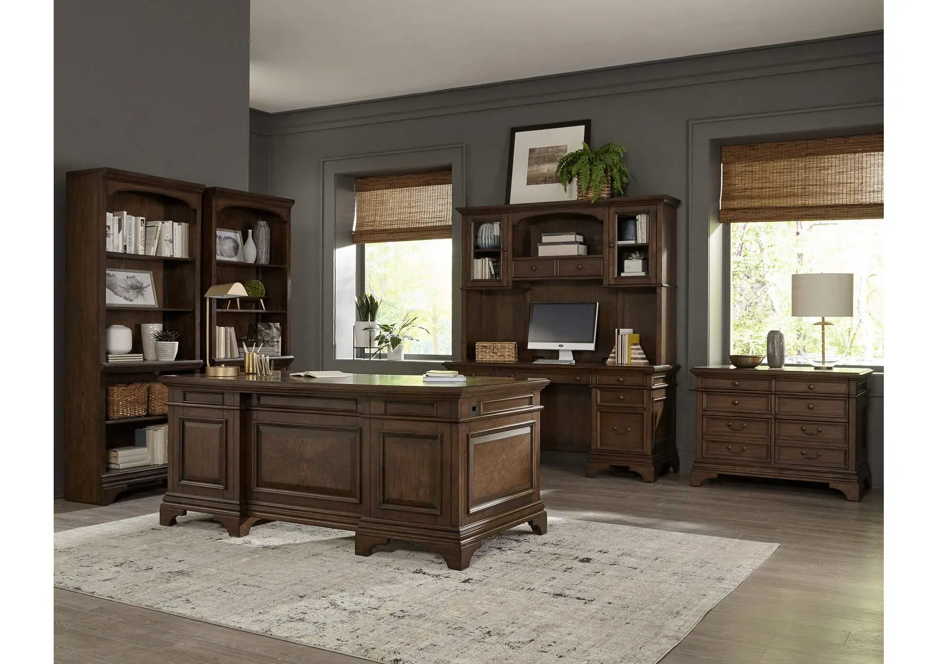 Hartshill 5-drawer Home Office File Cabinet Burnished Oak — view 10