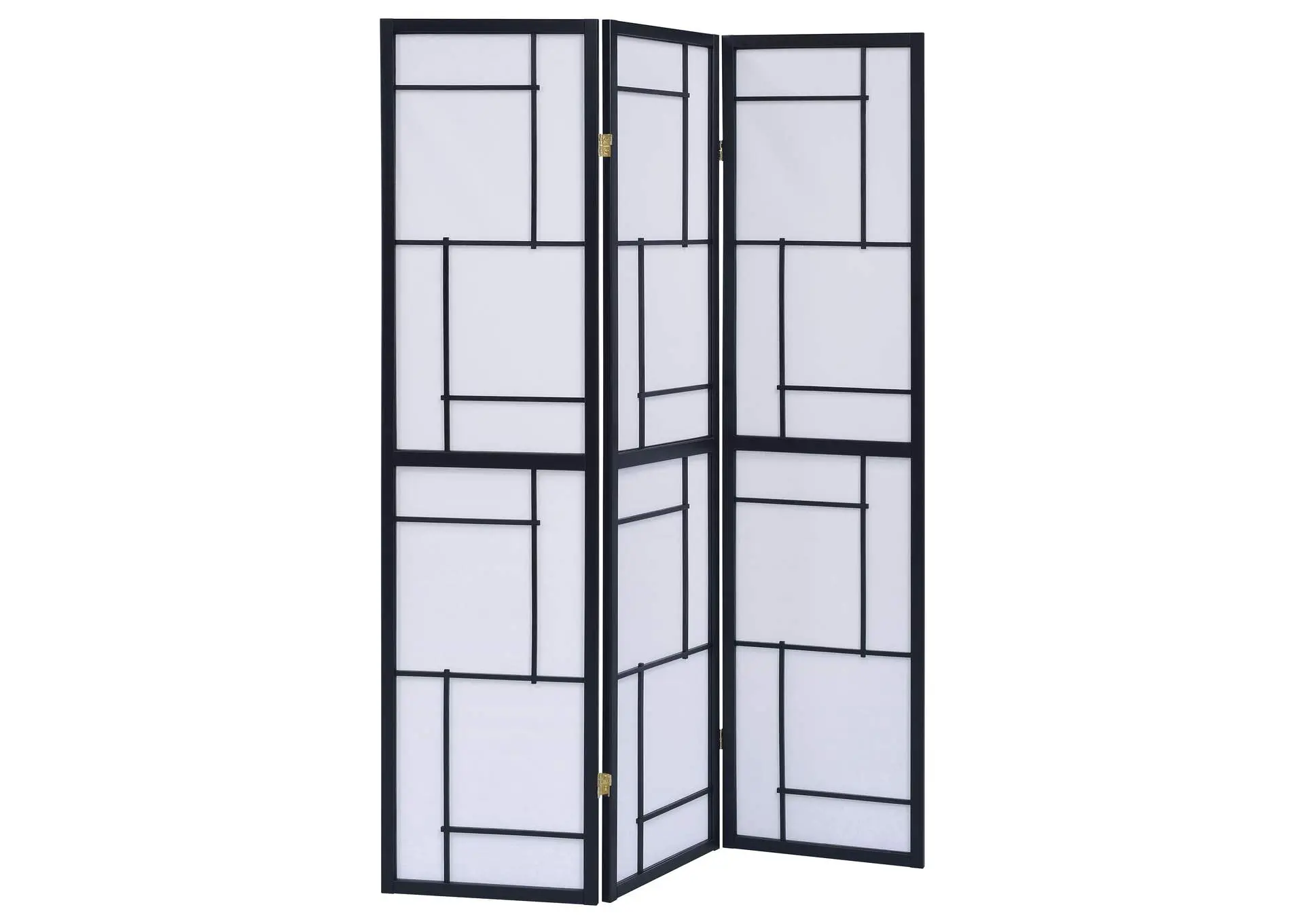 Damis 3-Panel Room Divider Folding Shoji Screen Black
