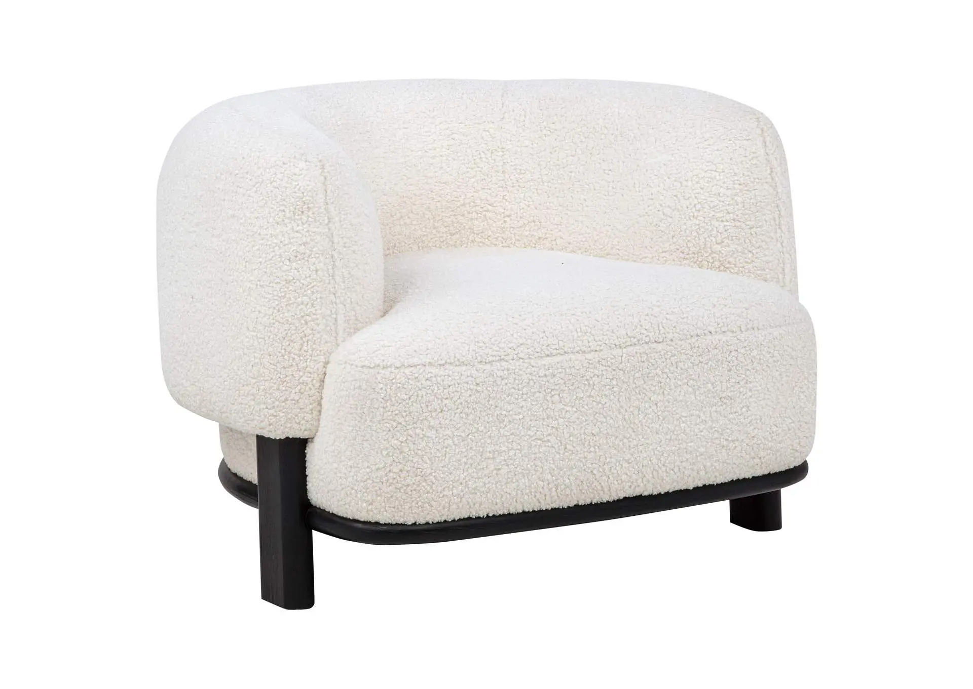 Lawler Upholstered Barrel Back Accent Chair Ivory and Black