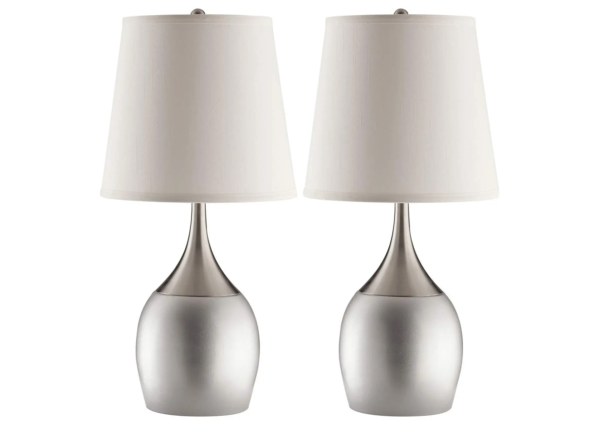 Tenya 24-inch Empire Shade Urn Table Lamp Silver (Set of 2)