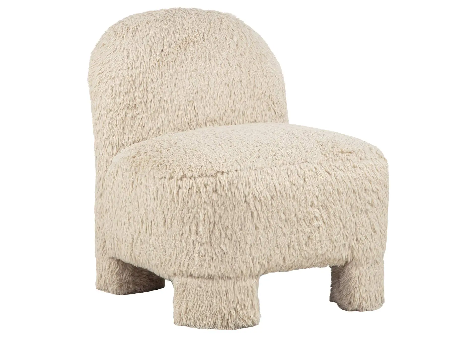 Lacombe Faux Fur Accent Chair Latte