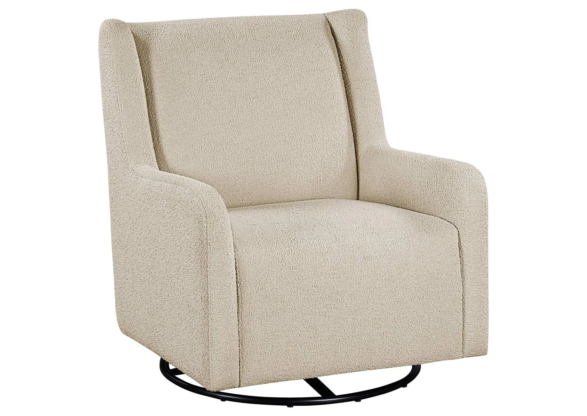 Serra Full-Circle Swivel Glider Chair with Shelter Arms Sandy Beige