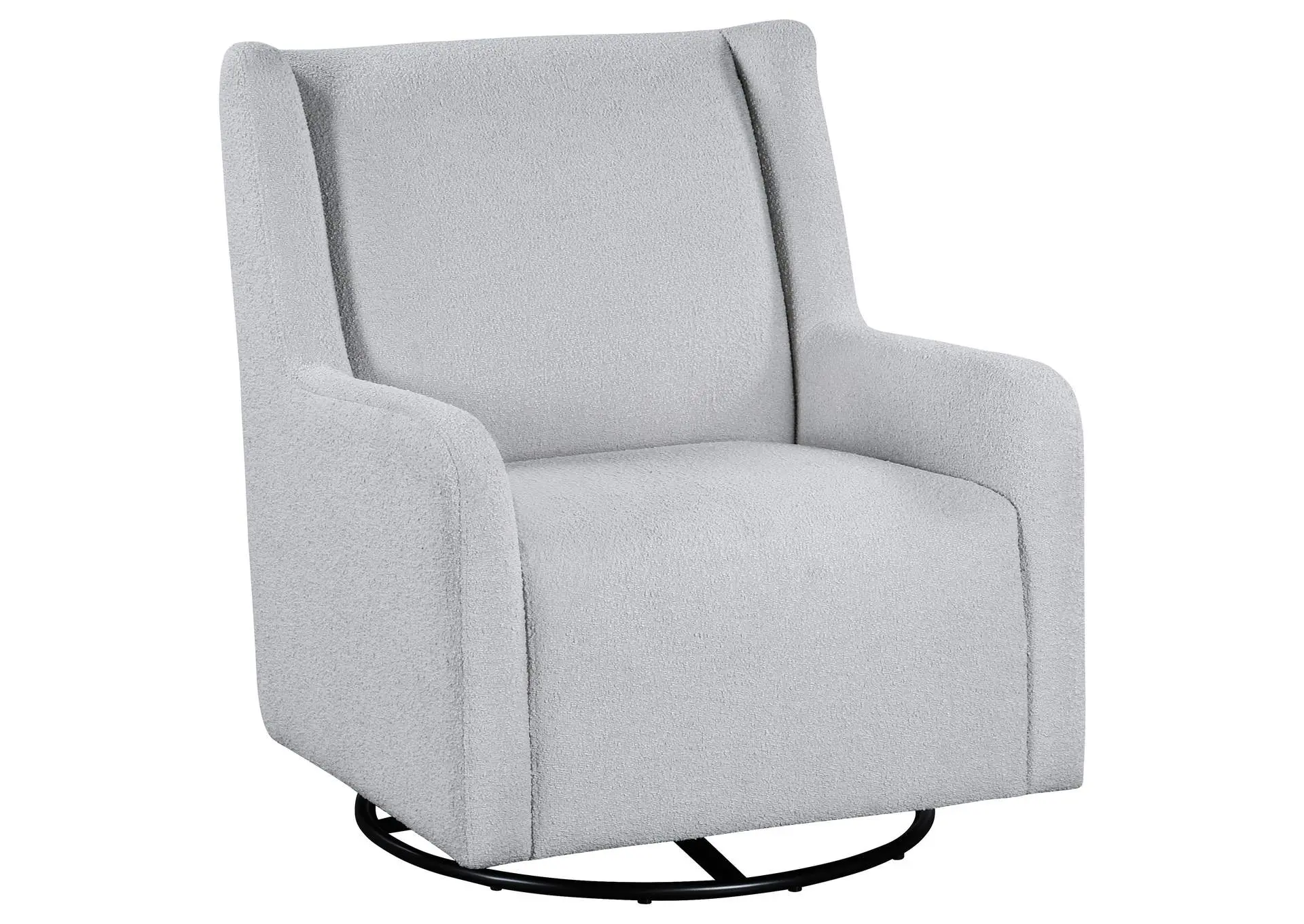 Serra Full-Circle Swivel Glider Chair with Shelter Arms Dove Grey