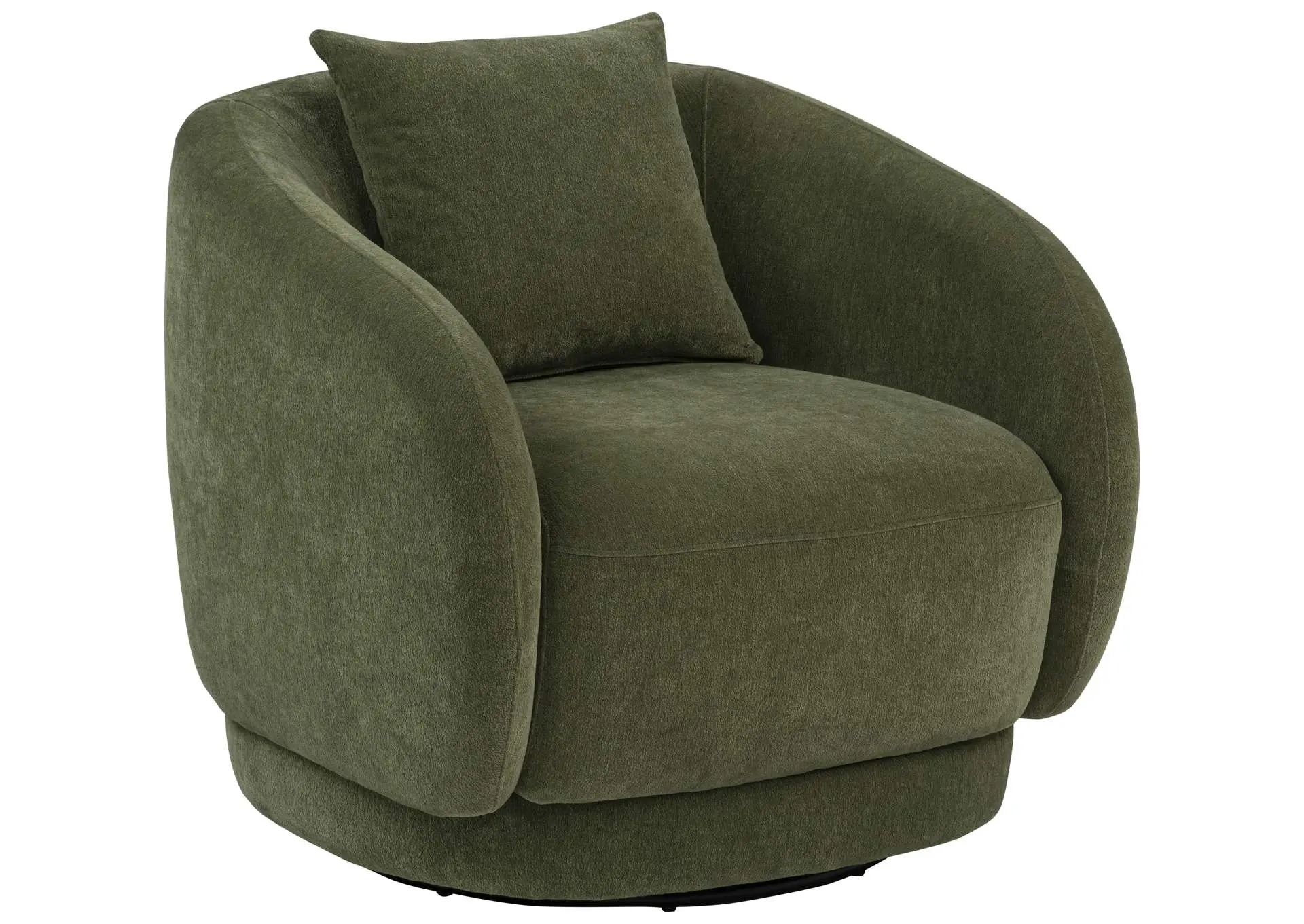 Arnaud Chenille Upholstered Swivel Accent Chair Green