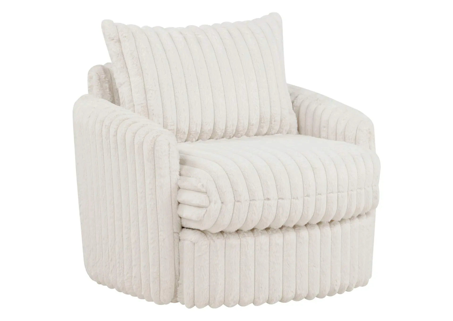 Sarco Corduroy Upholstered Swivel Accent Arm Chair Ivory