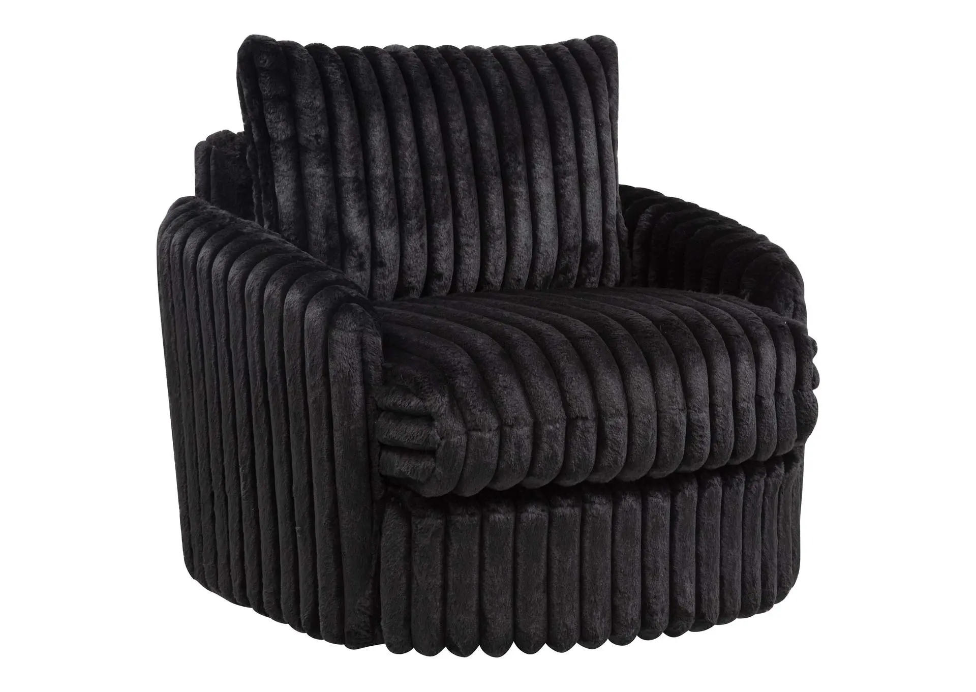 Sarco Corduroy Upholstered Swivel Accent Arm Chair Black
