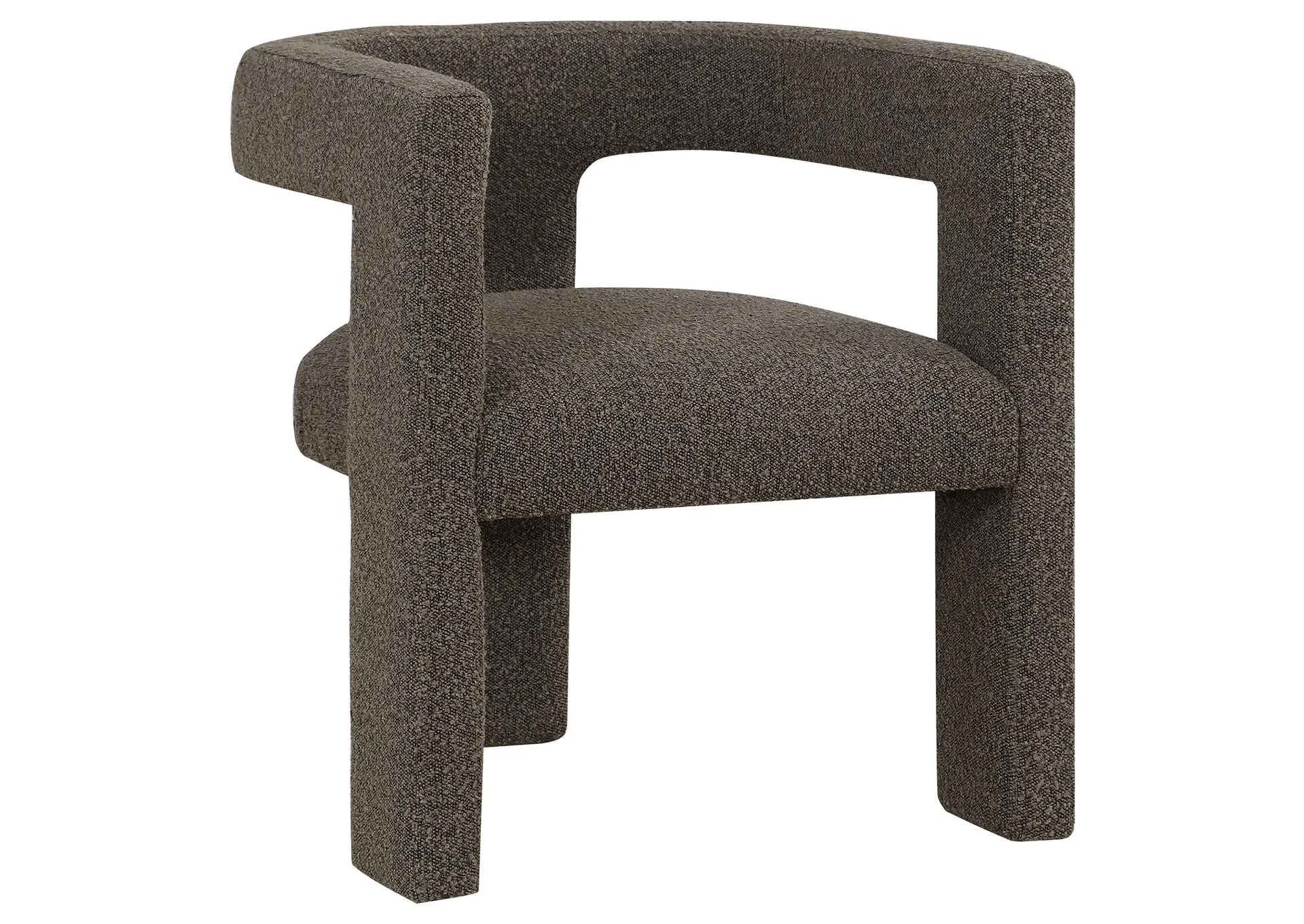 Petra Boucle Upholstered Accent Side Chair Chocolate Brown