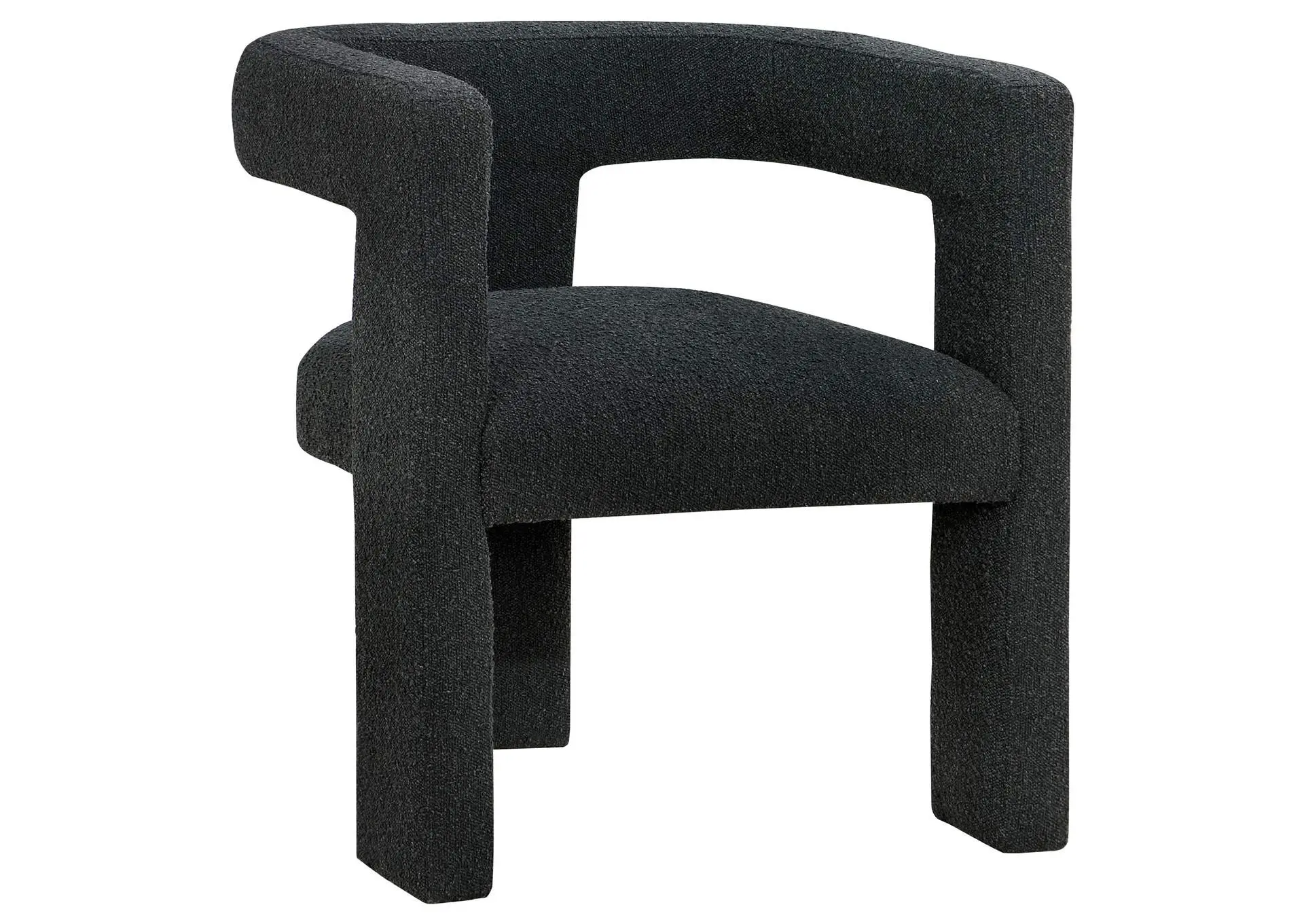 Petra Boucle Upholstered Accent Side Chair Black
