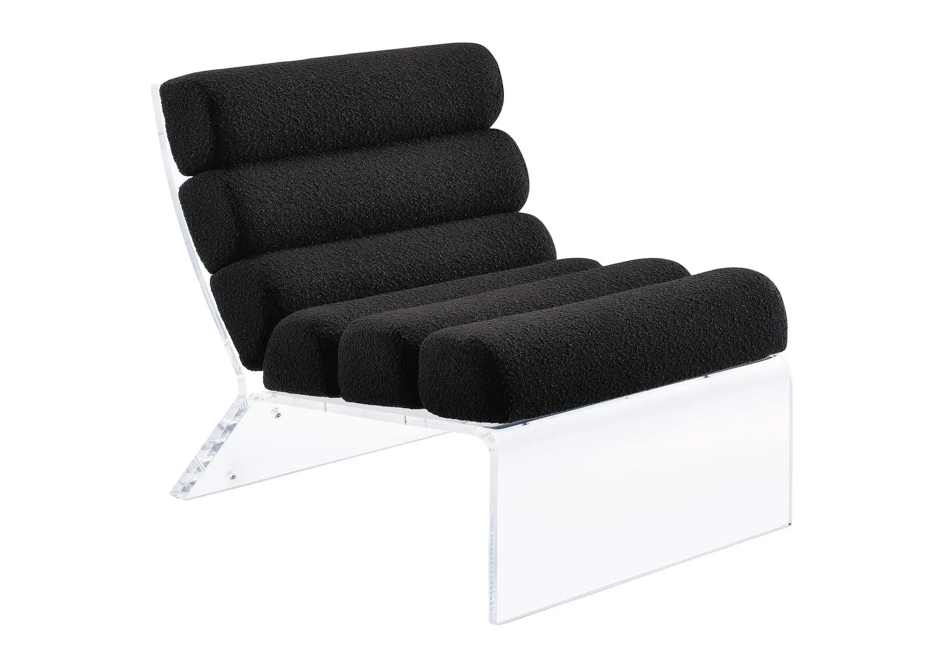 Serreta Boucle Upholstered Armless Acrylic Chair Black