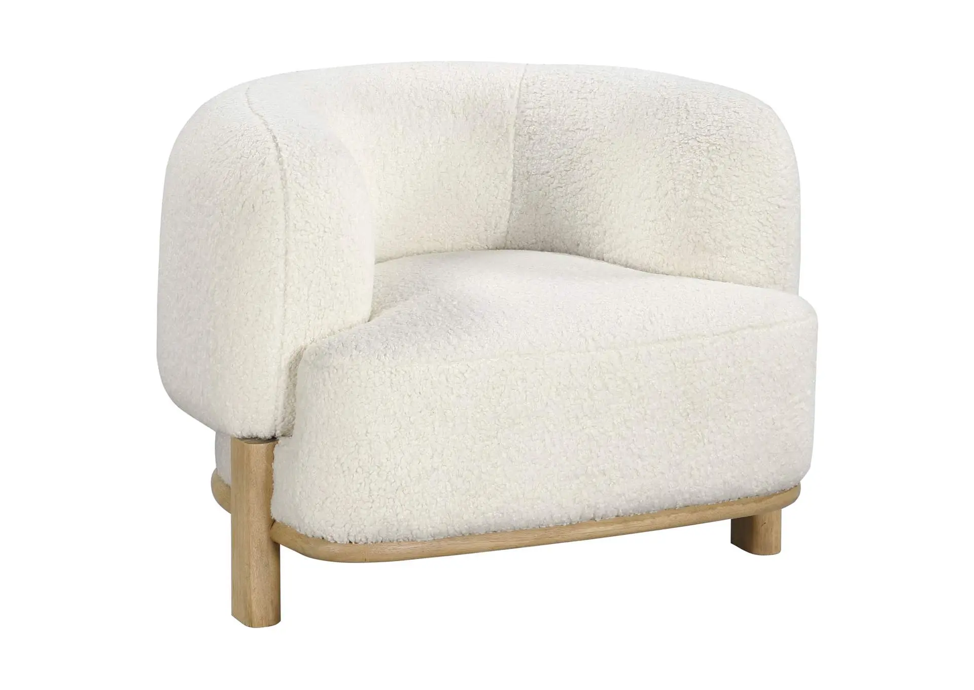 Lawler Upholstered Barrel Back Accent Chair Ivory and Natural