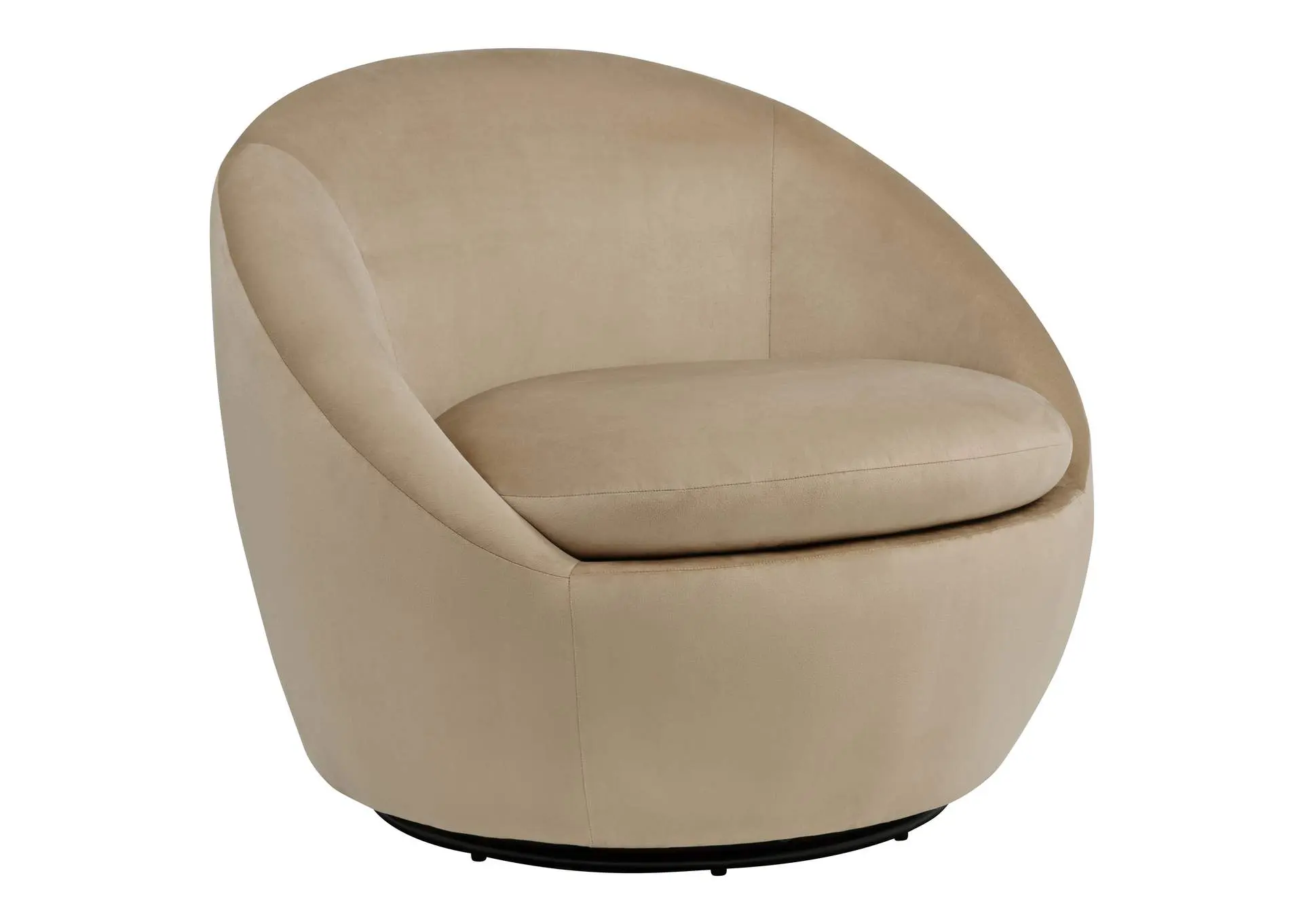 Myernick Velvet Upholstered Swivel Accent Chair Camel