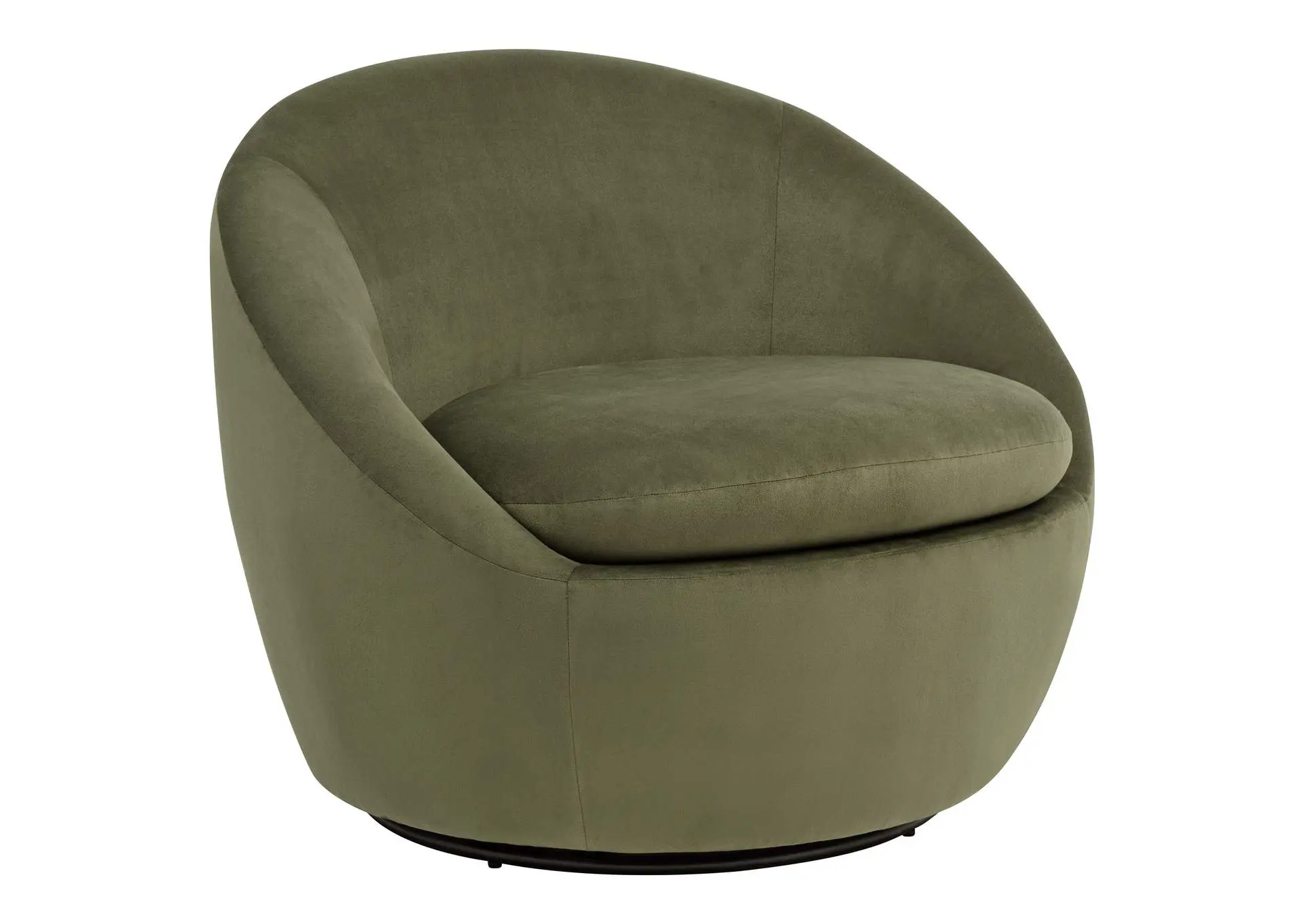 Myernick Velvet Upholstered Swivel Accent Chair Olive