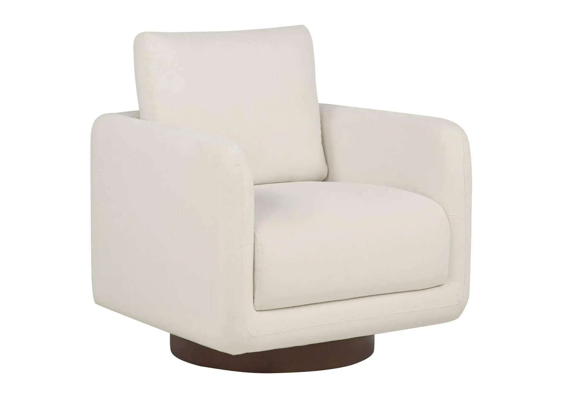 Iris Fabric Upholstered Swivel Accent Chair Ivory