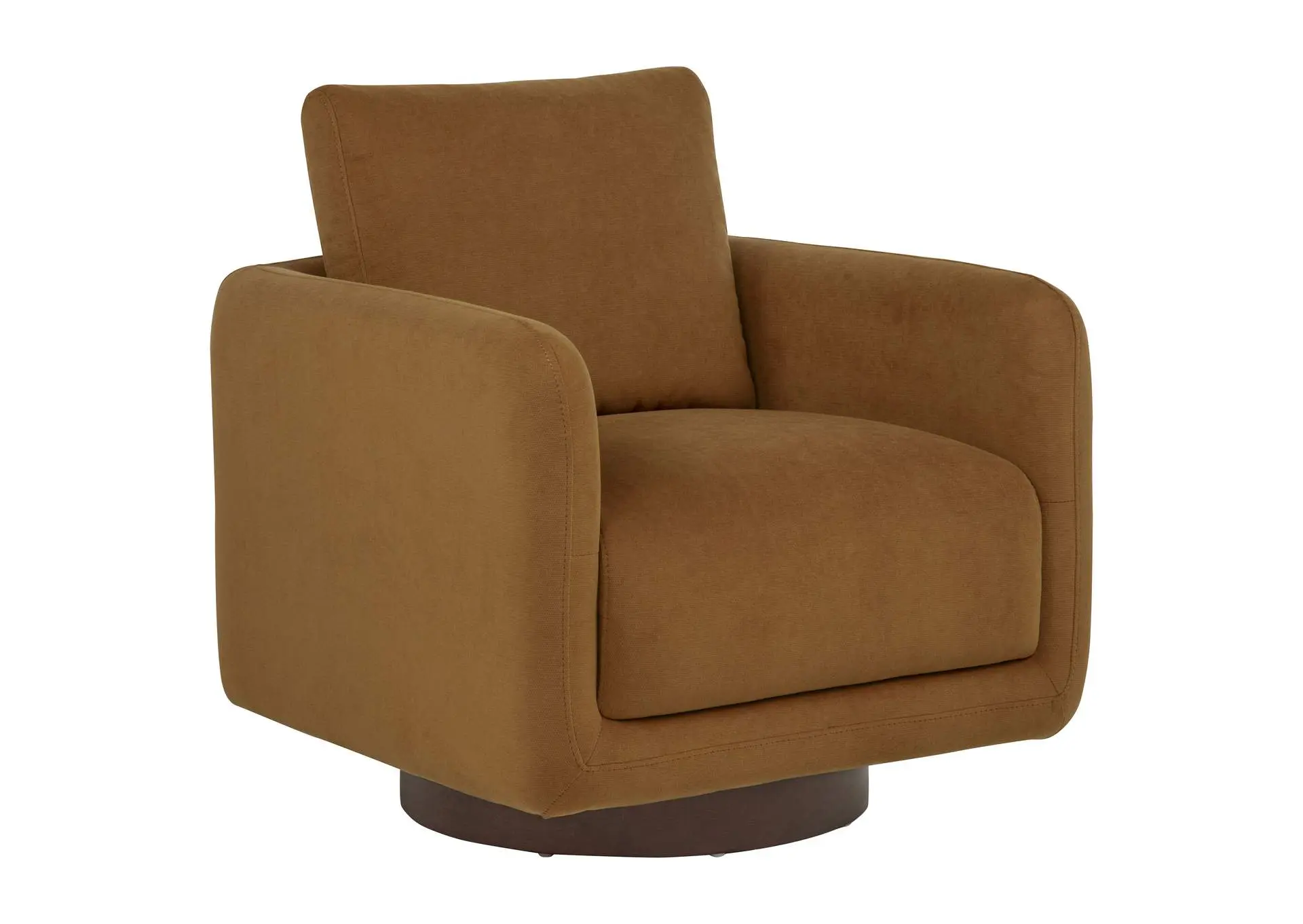 Iris Fabric Upholstered Swivel Accent Chair Rust