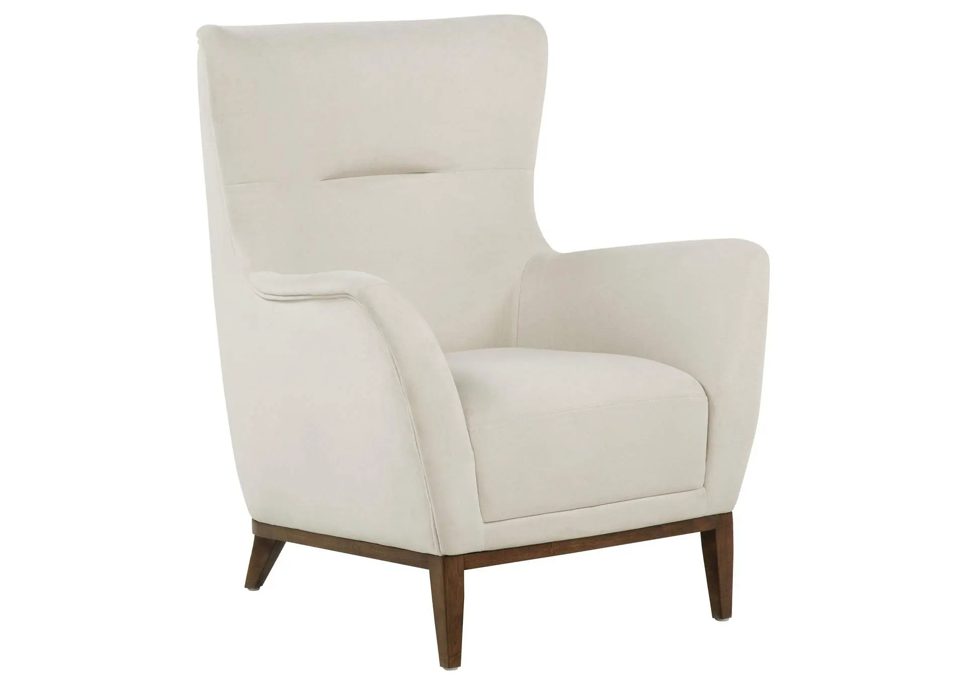 Catala Upholstered High Back Accent Chair Ivory and Coffee