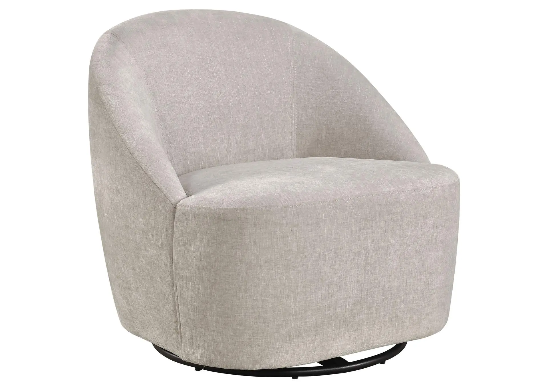 Leon Chenille Upholstered Swivel Accent Chair Beige