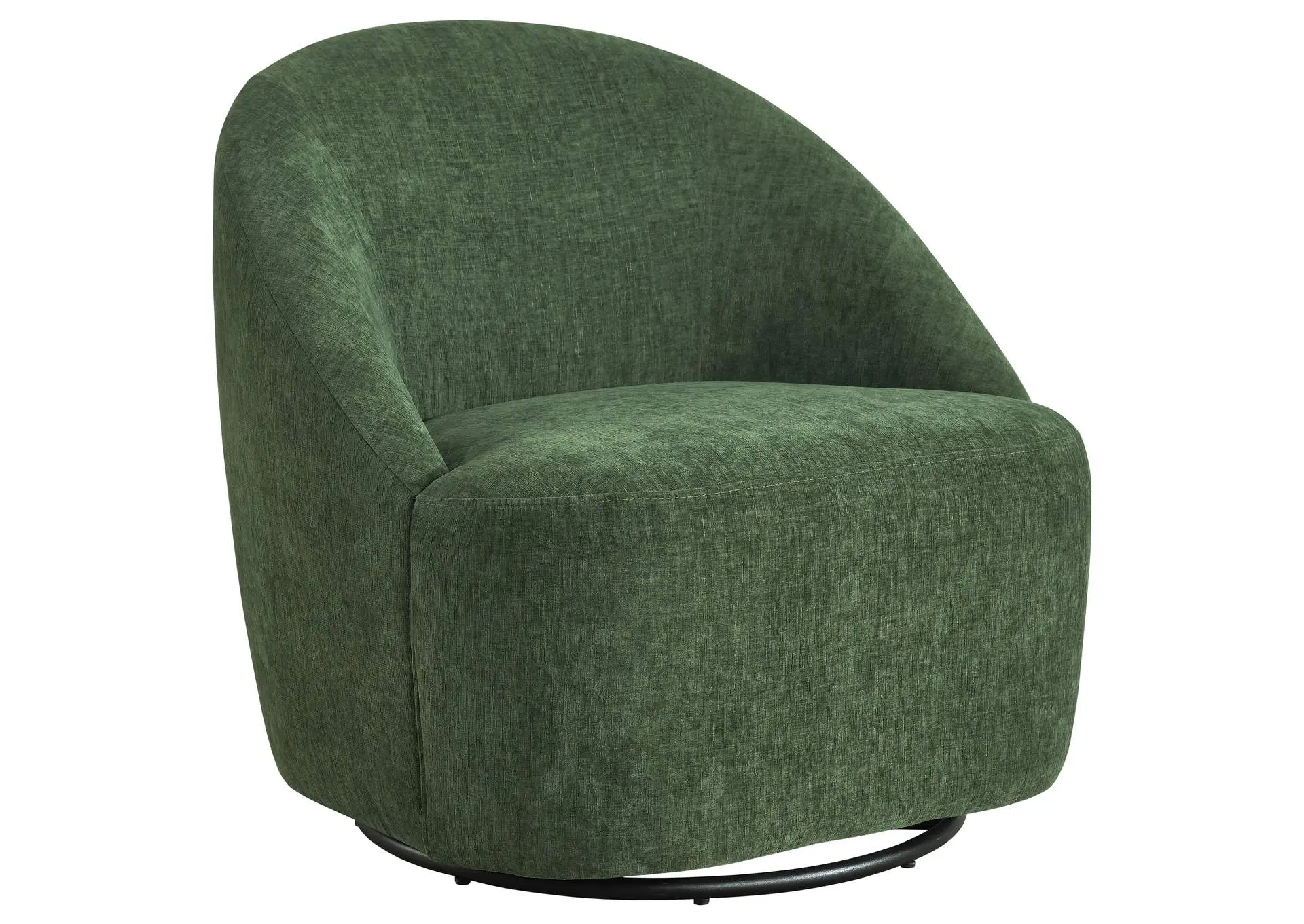 Leon Chenille Upholstered Swivel Accent Chair Green
