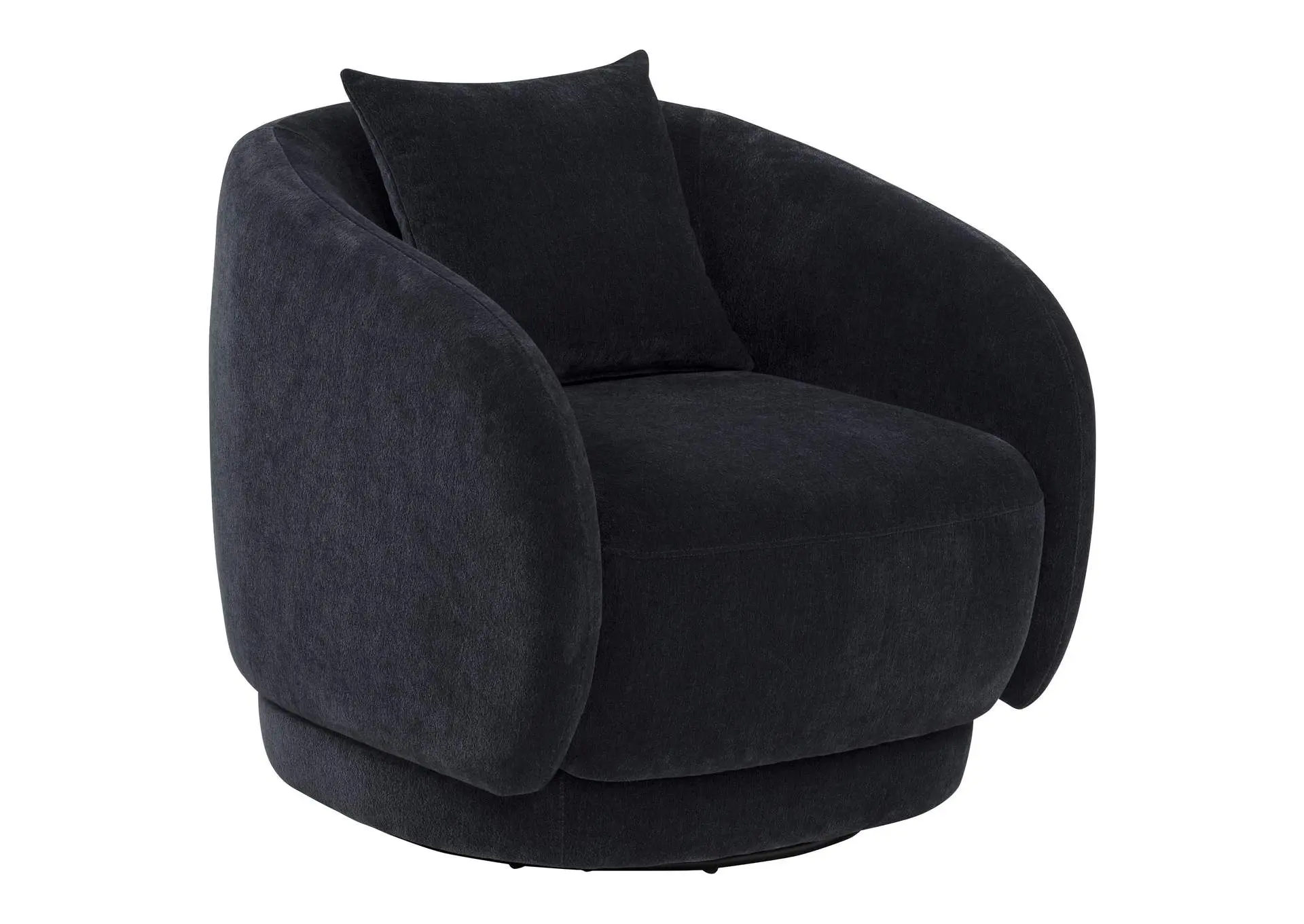 Arnaud Chenille Upholstered Swivel Accent Chair Navy