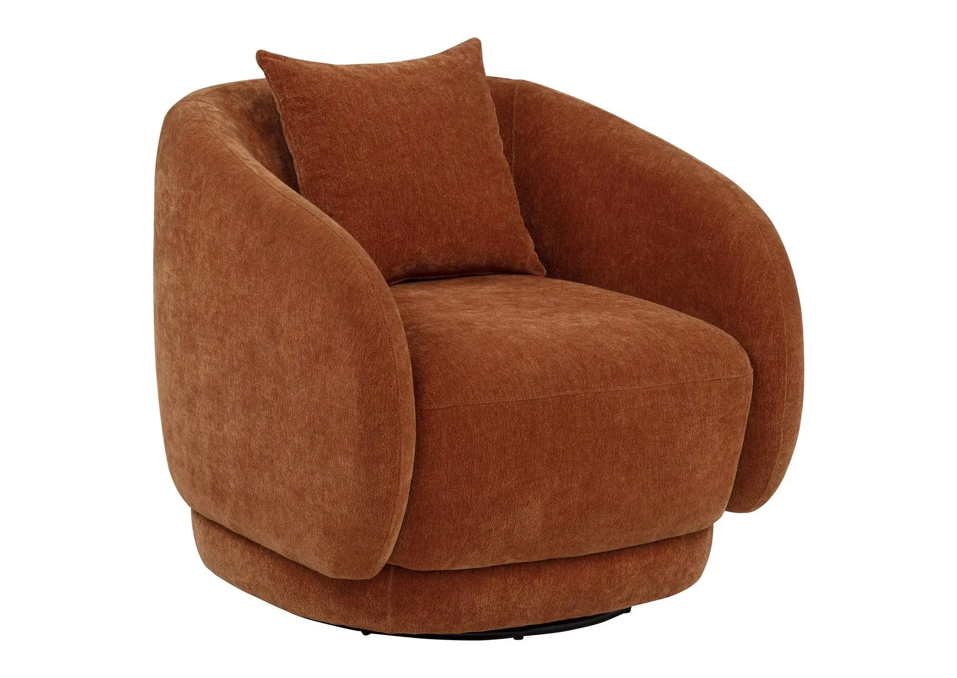 Arnaud Chenille Upholstered Swivel Accent Chair Burnt Orange