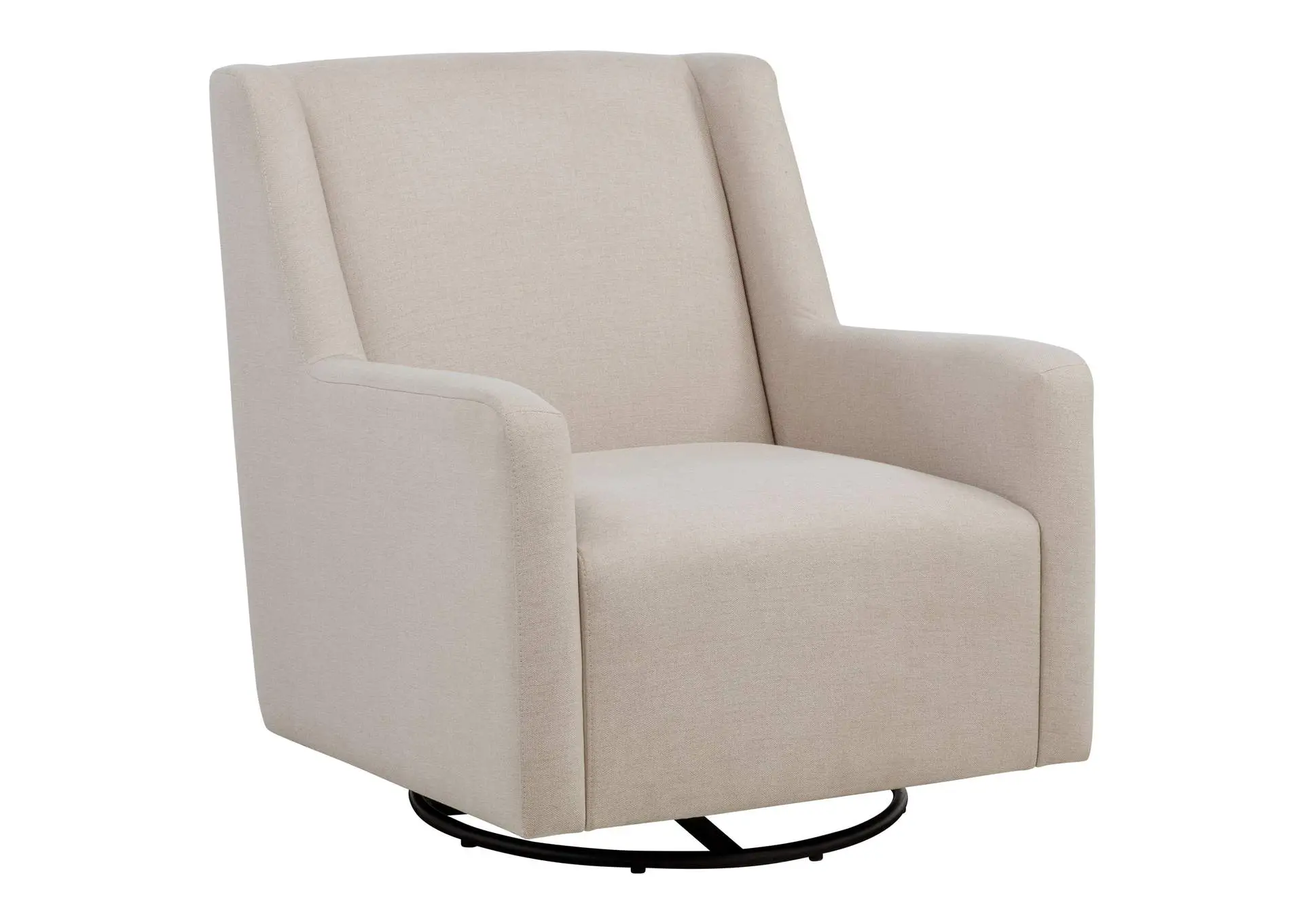 Sorrel Fabric Upholstered Swivel Glider Arm Chair Latte