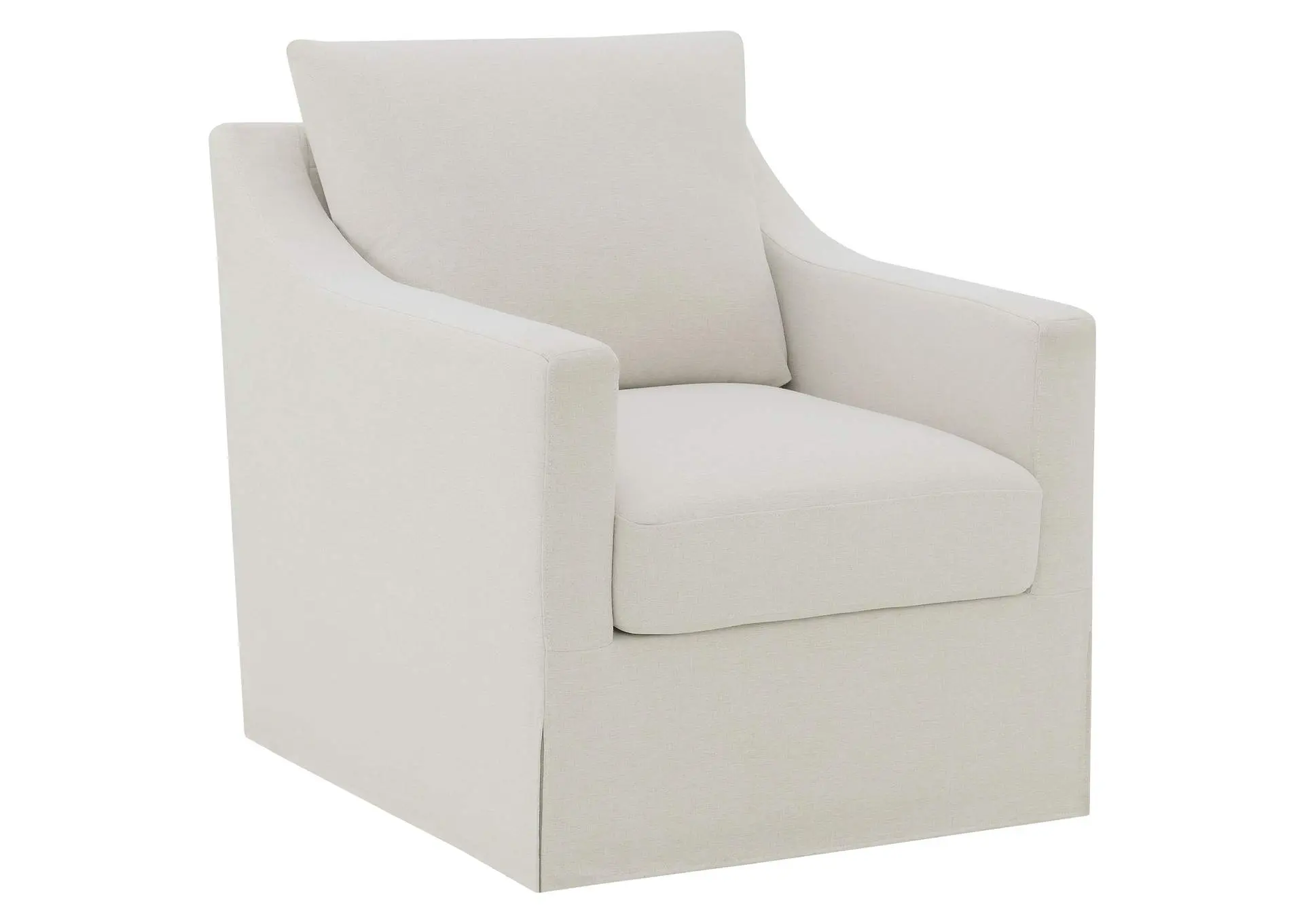 Winter Upholstered Sloped Arm Accent Swivel Chair Beige