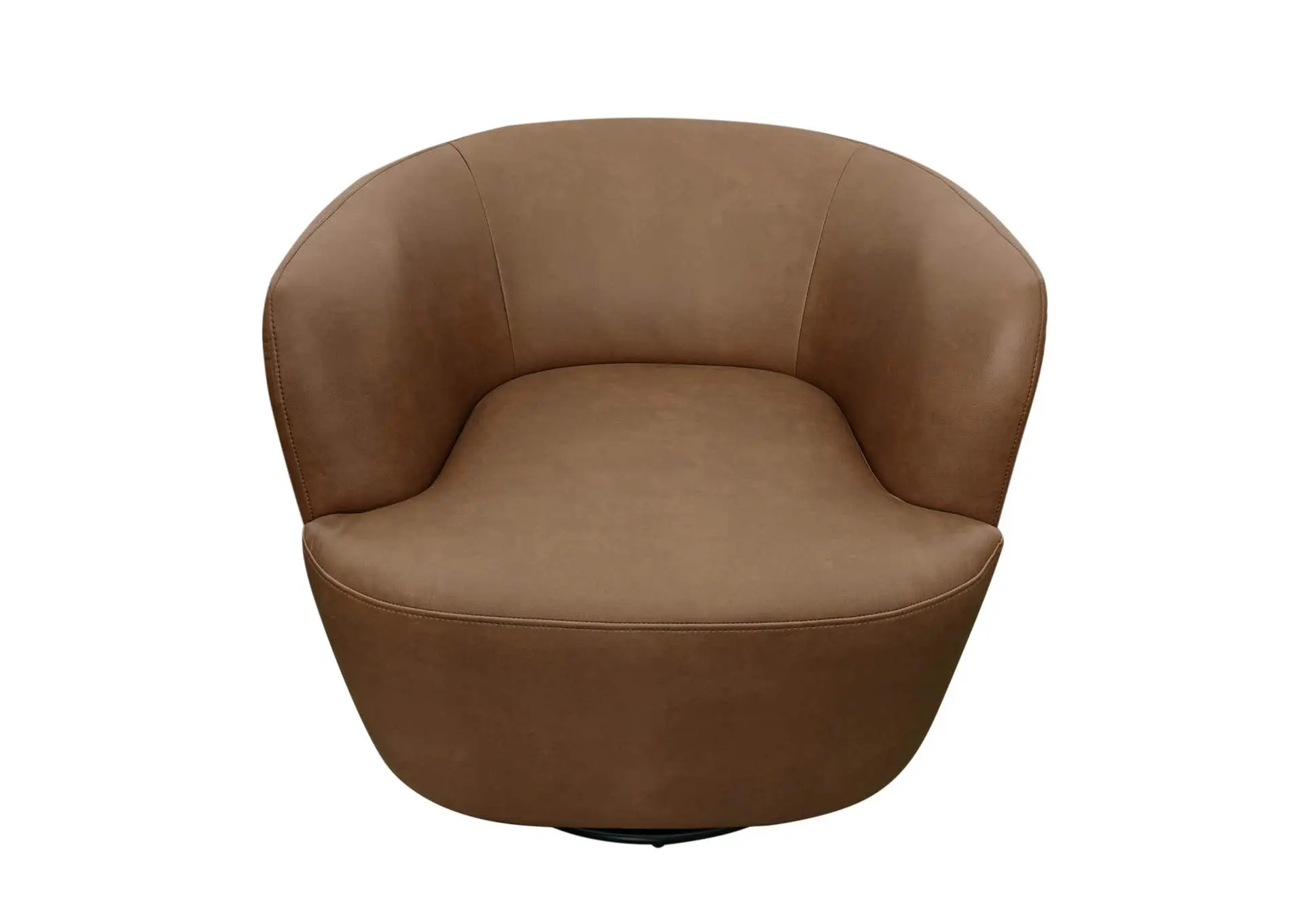 Barron Faux Leather Swivel Accent Chair Cognac