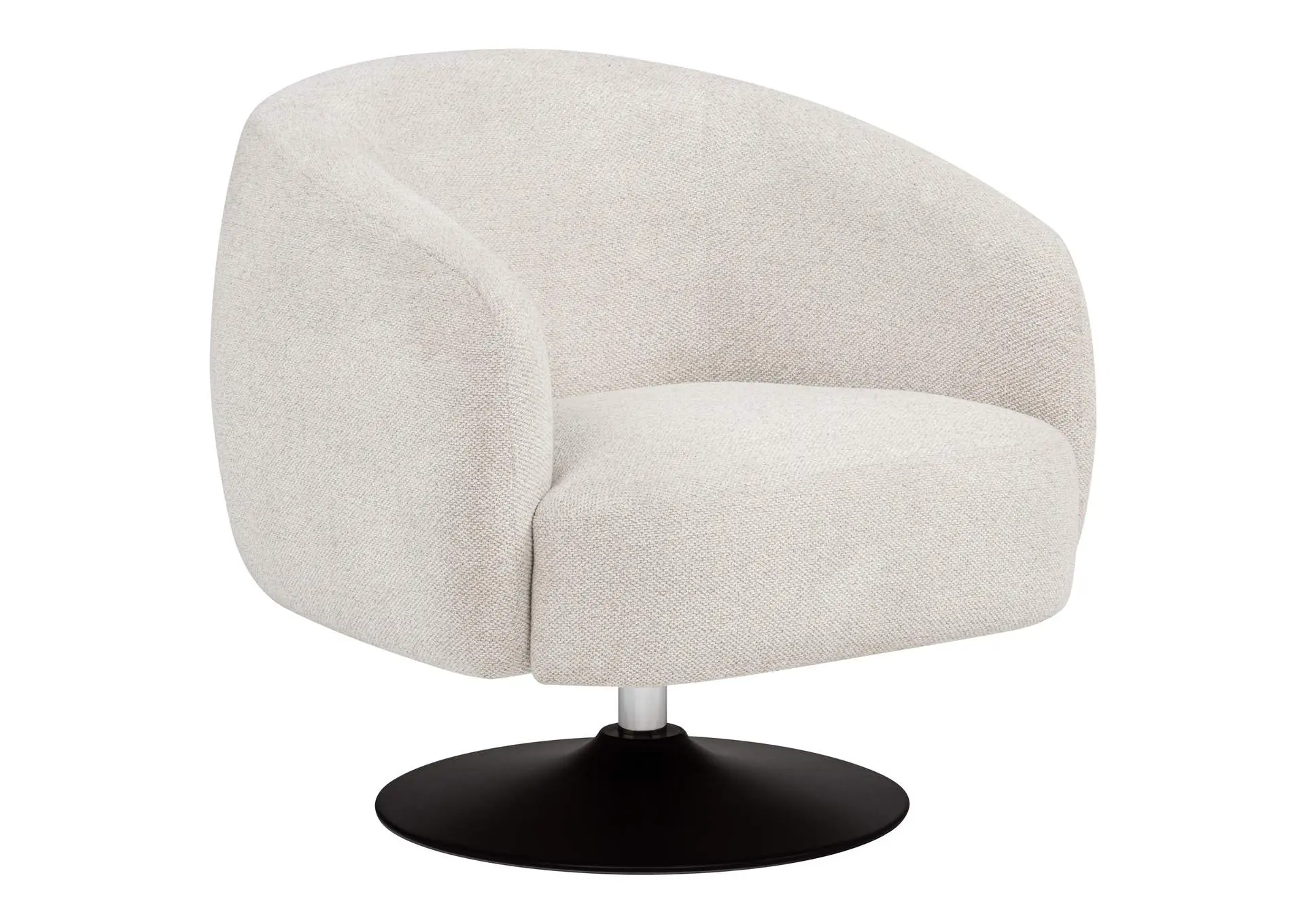 Dave Upholstered Barrel Back Swivel Club Chair Beige
