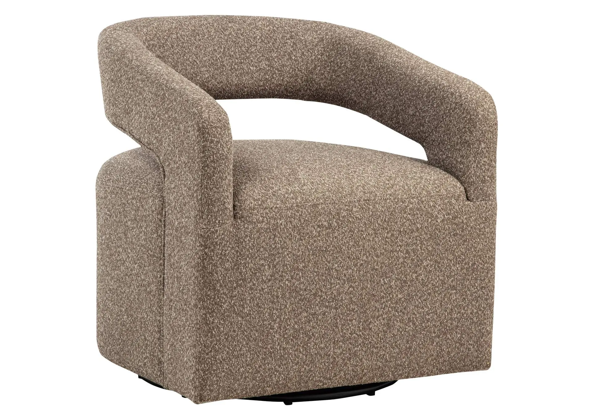 Westhill Boucle Upholstered Swivel Accent Chair Rocky Road