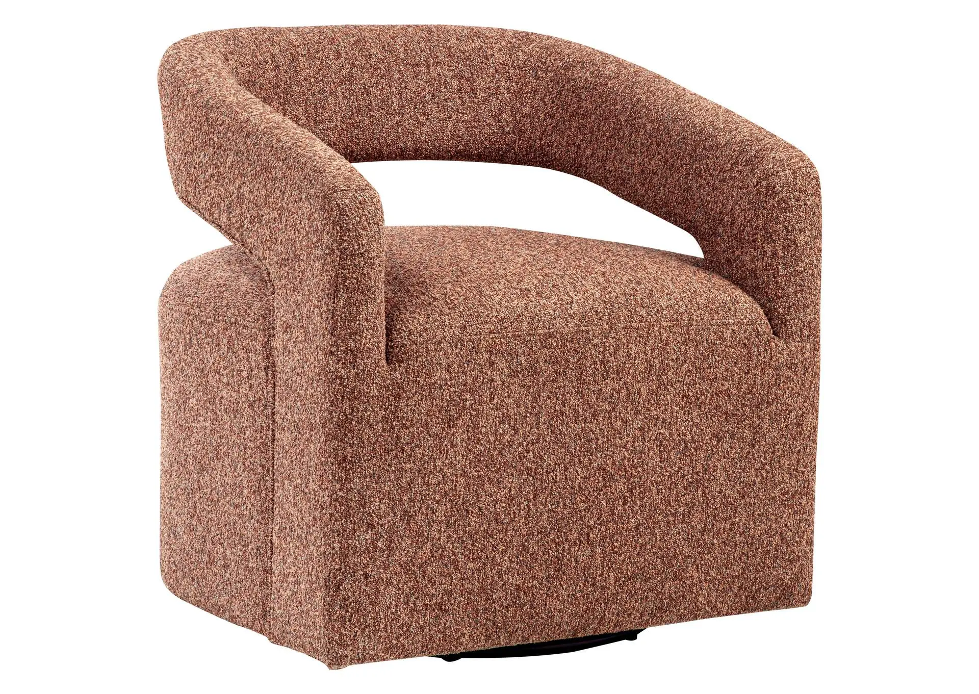 Westhill Boucle Upholstered Swivel Accent Chair Berry