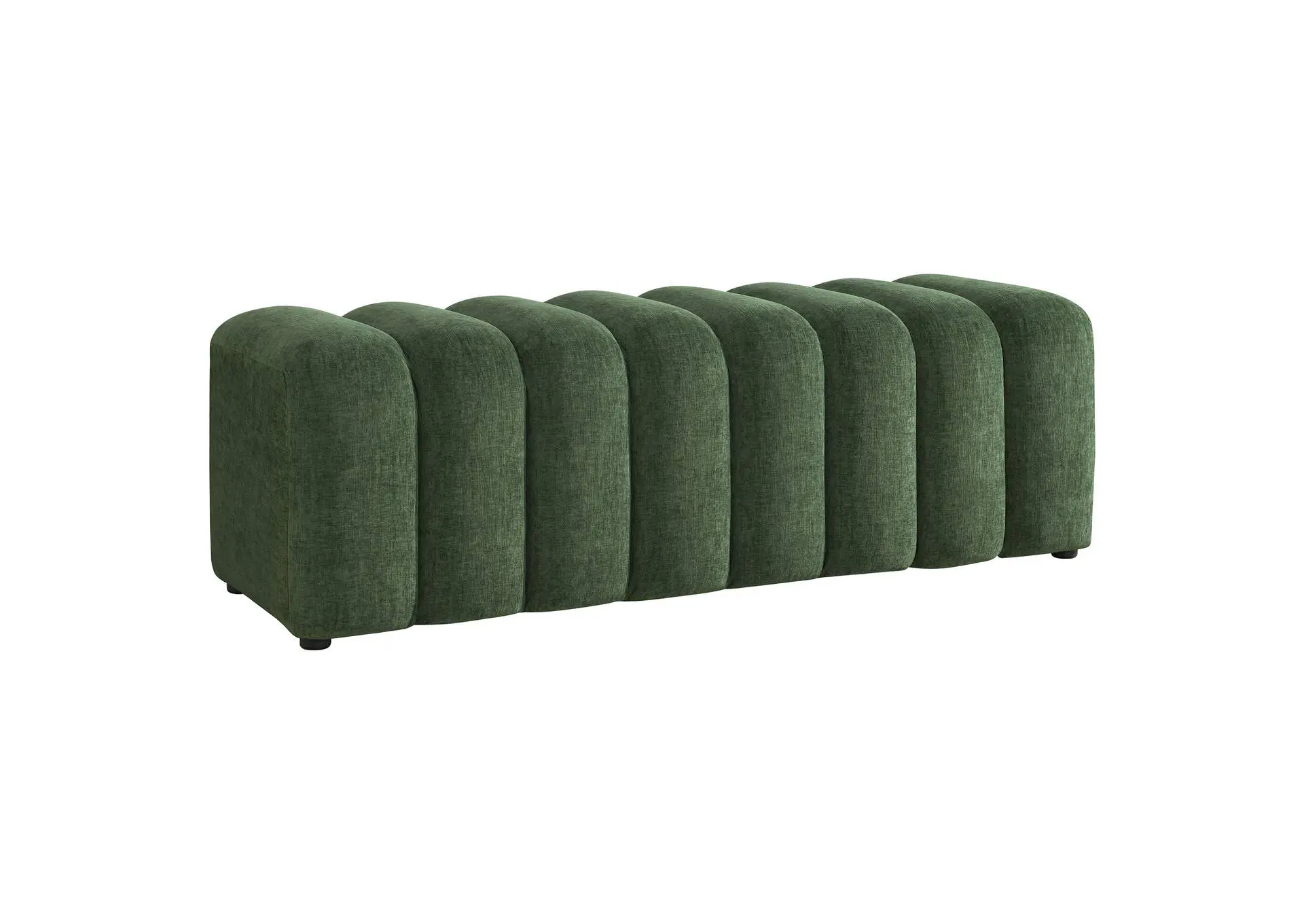 Summer Chenille Upholstered Channel Accent Bench Green