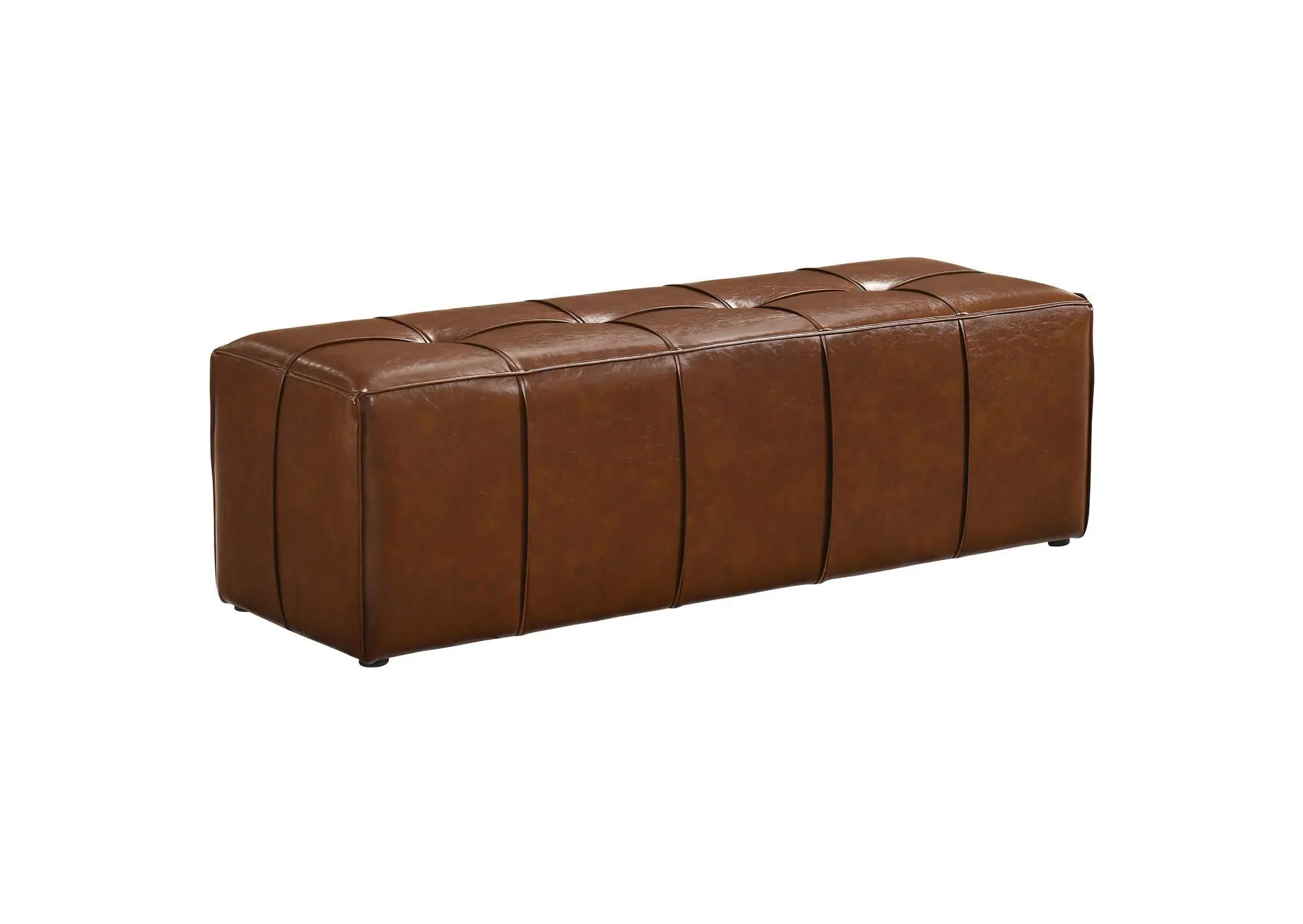 Farrell Leatherette Upholstered Bench Brown