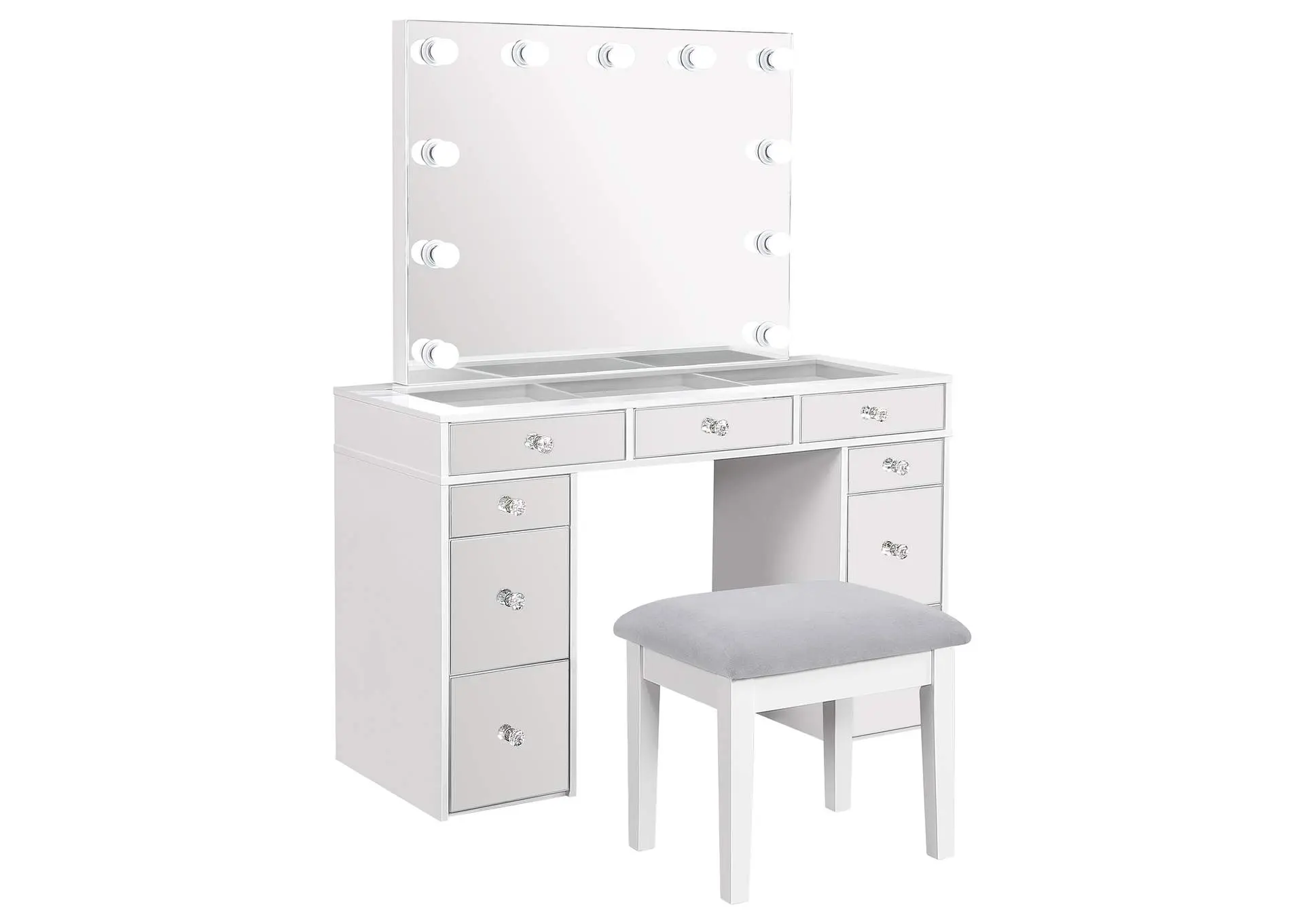 Regina Makeup Vanity Table Set with Lighting White