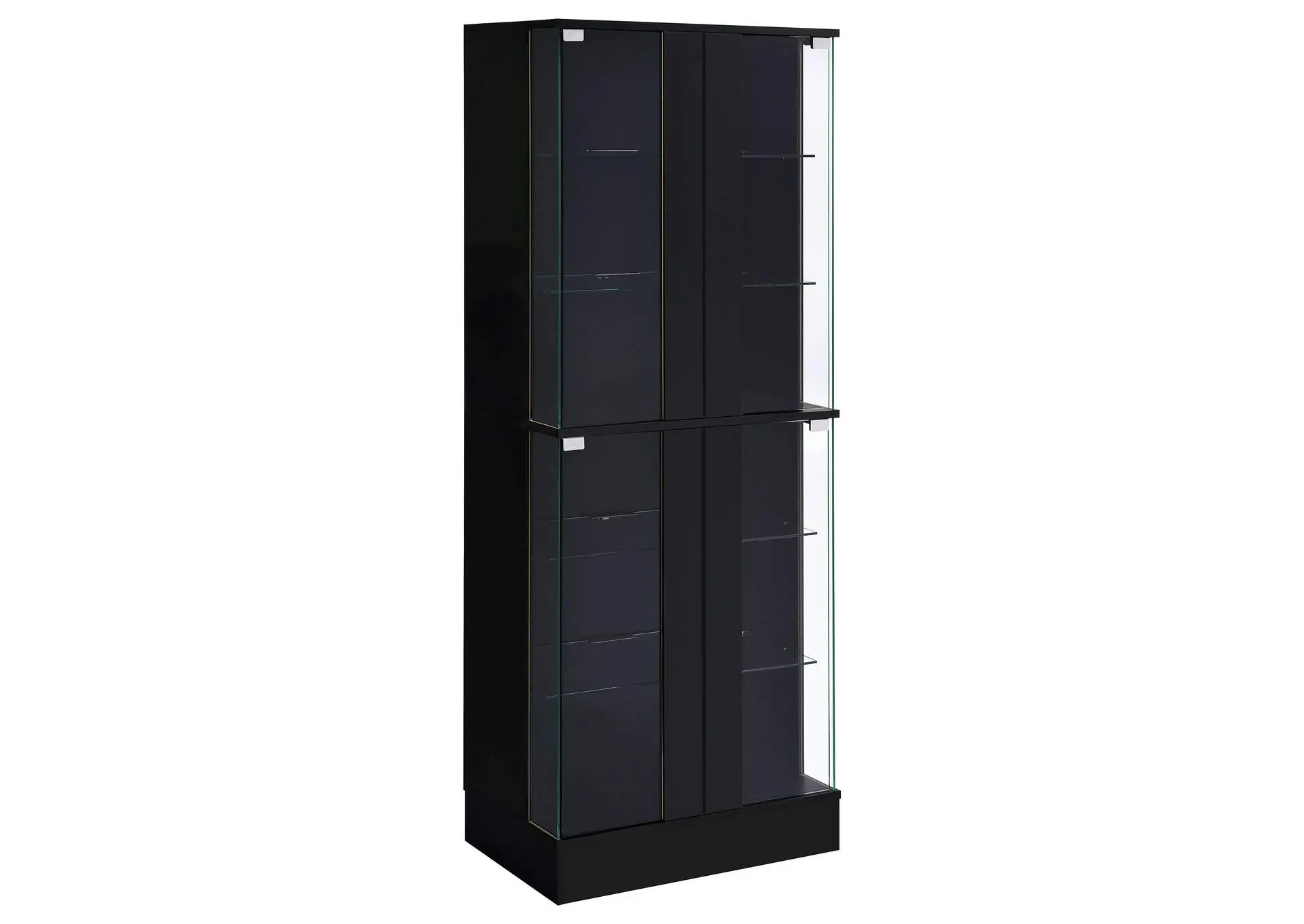 Cabra 4-door LED Curio Display Cabinet Black High Gloss