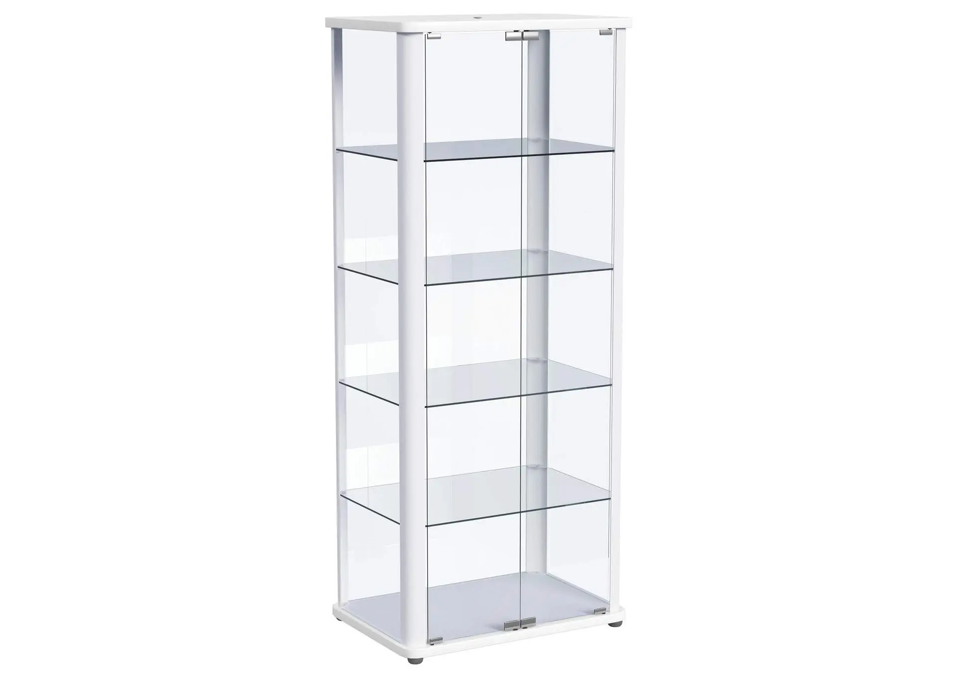 Aero LED 4-Shelf Glass Curio Display Cabinet White