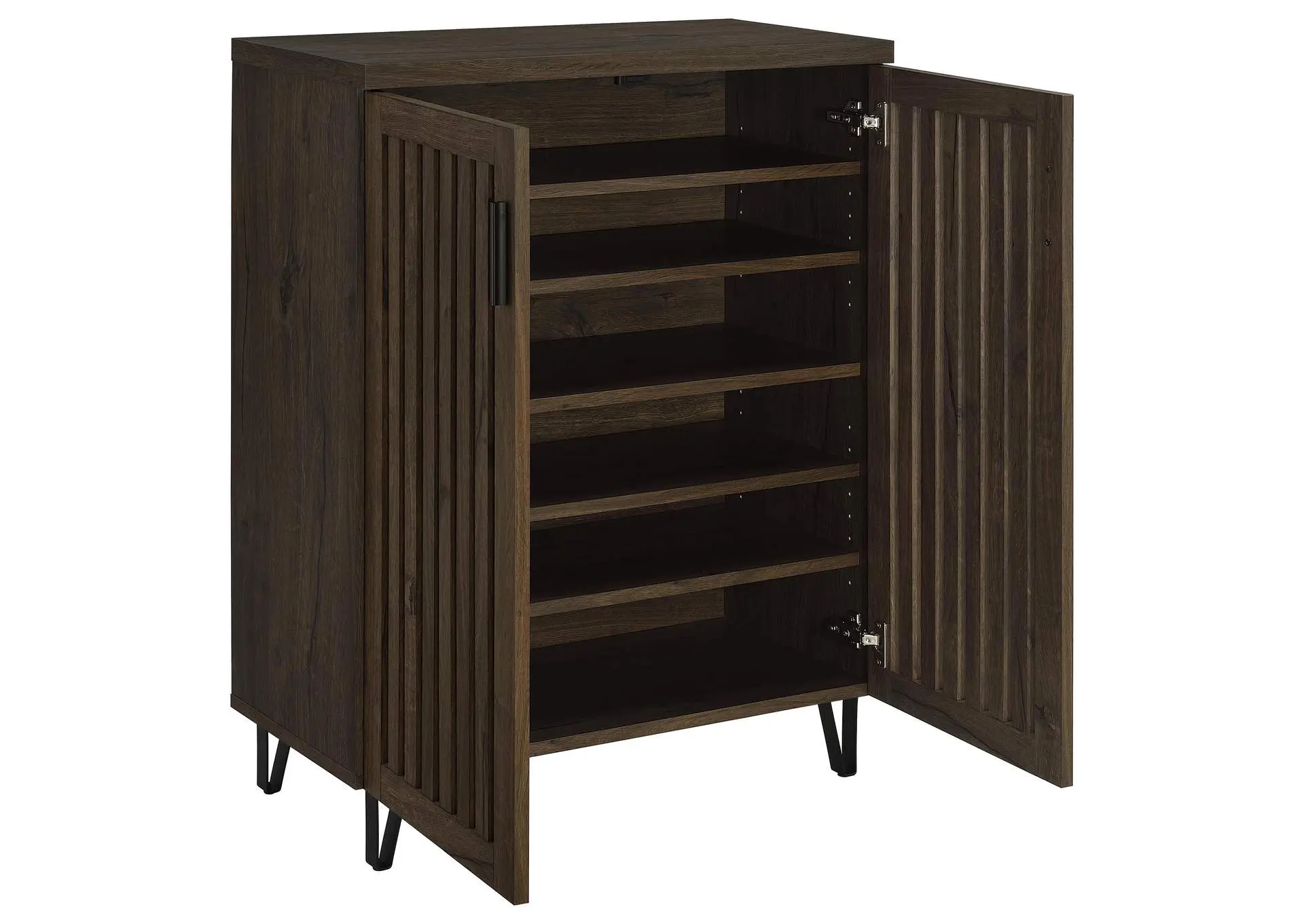 Brixton 2-door Entryway Shoe Storage Cabinets Smoked Oak — view 3